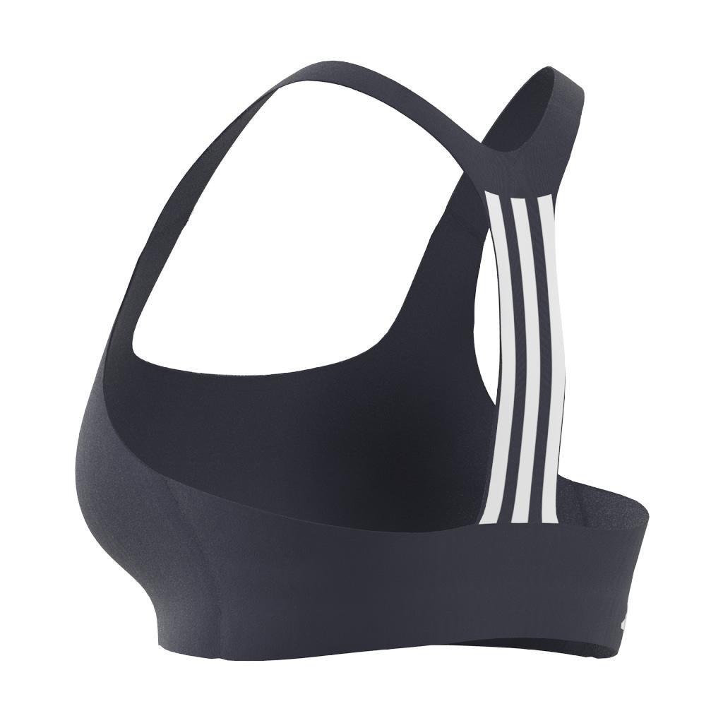 Powerimpact Training Medium-Support 3-Stripes Bra, Blue, A701_ONE, large image number 7