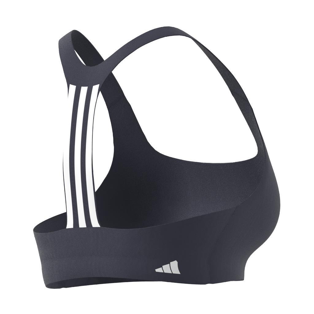 Powerimpact Training Medium-Support 3-Stripes Bra, Blue, A701_ONE, large image number 11