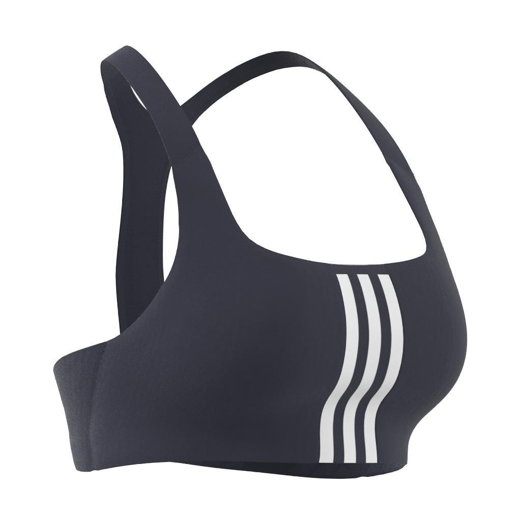 Powerimpact Training Medium-Support 3-Stripes Bra, Blue, A701_ONE, large image number 12