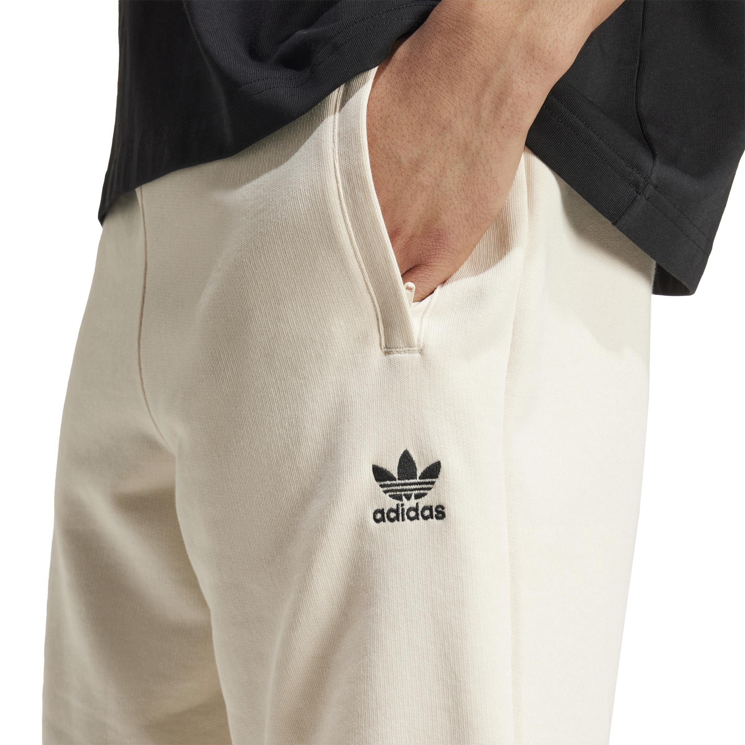 Trefoil Essentials Fleece Shorts, White, A701_ONE, large image number 3