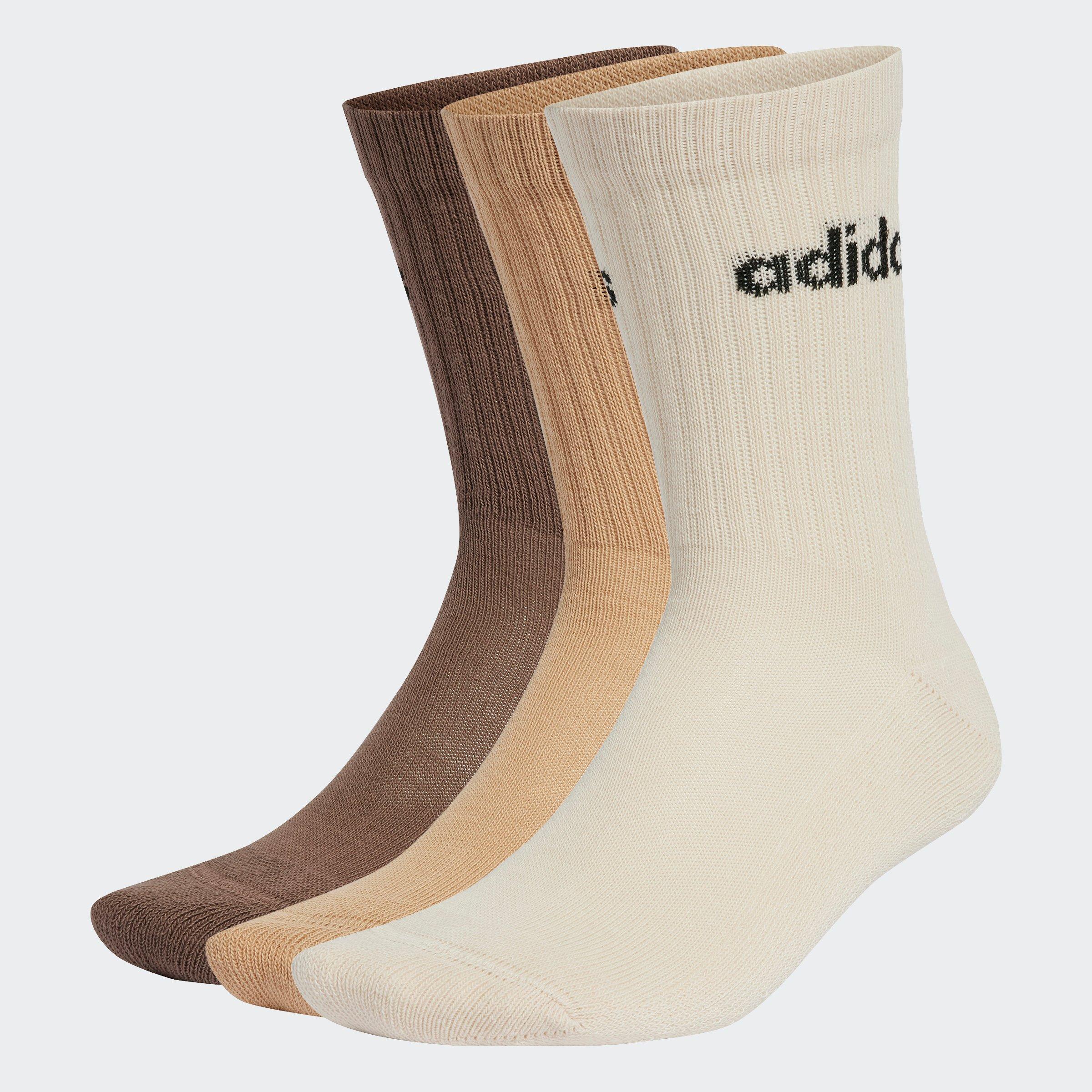 Unisex Linear Crew Cushioned Socks - 3 Pairs, Multicolour, A701_ONE, large image number 0