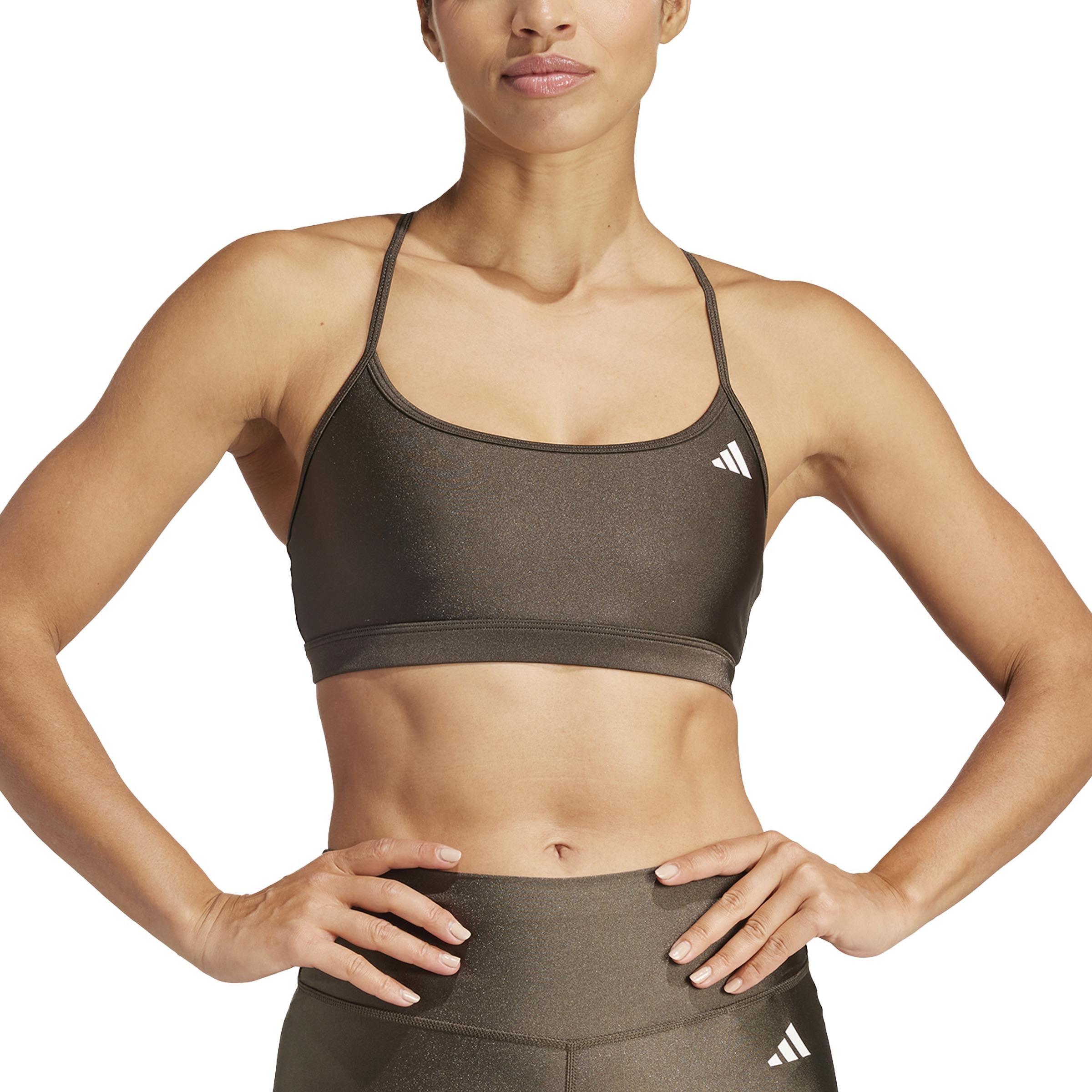 Aeroreact Training Light-Support Shiny Bra, Green, A701_ONE, large image number 2