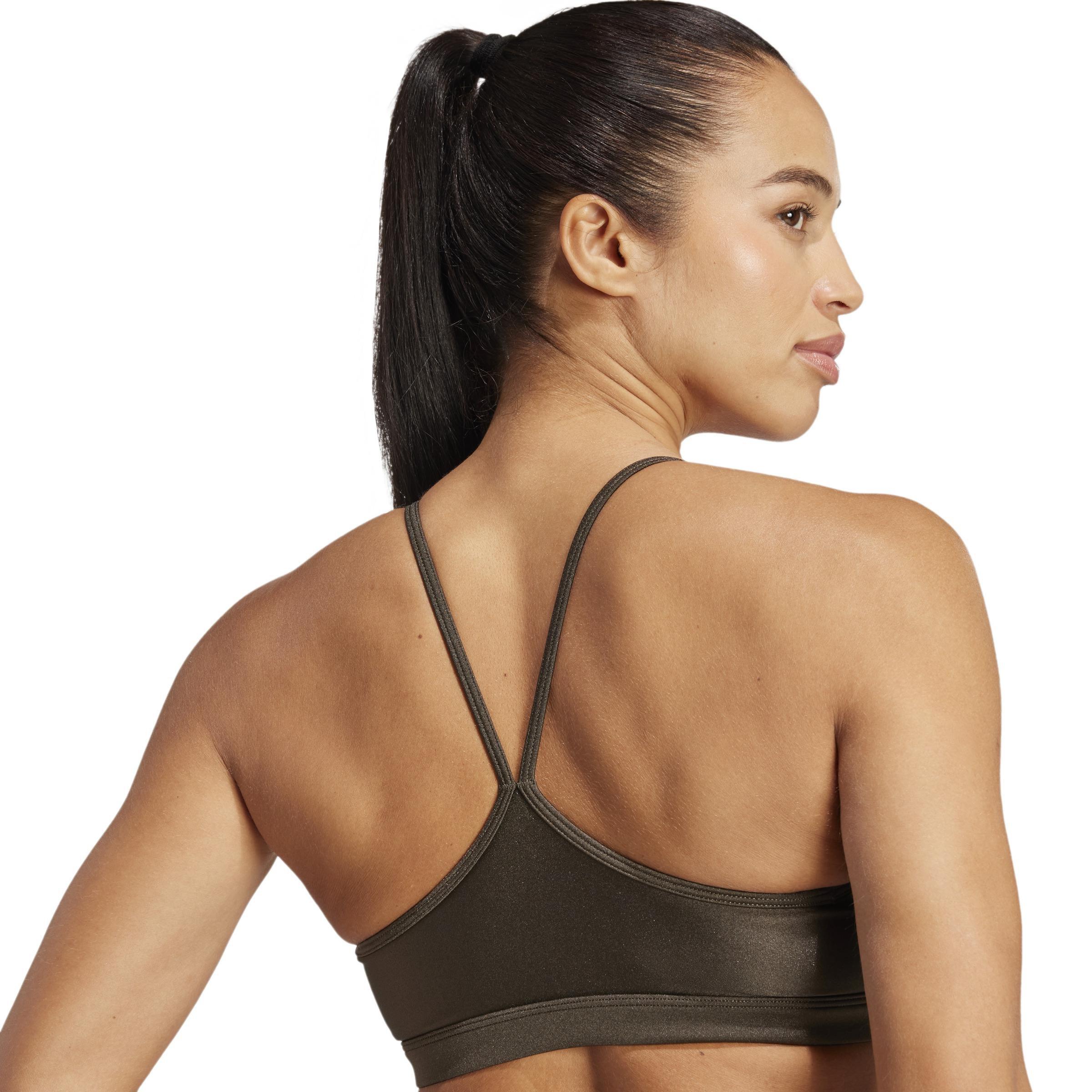 Aeroreact Training Light-Support Shiny Bra, Green, A701_ONE, large image number 5