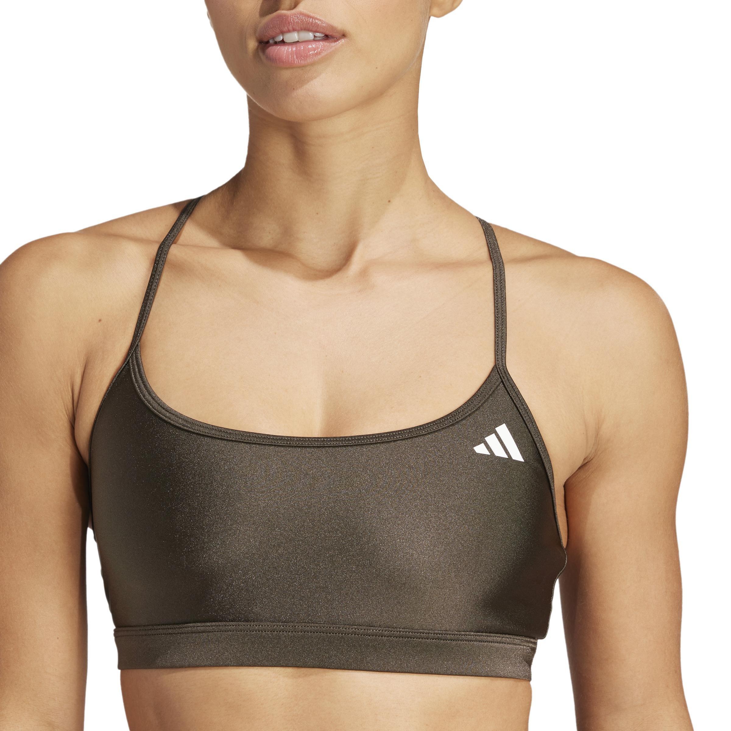 Aeroreact Training Light-Support Shiny Bra, Green, A701_ONE, large image number 6