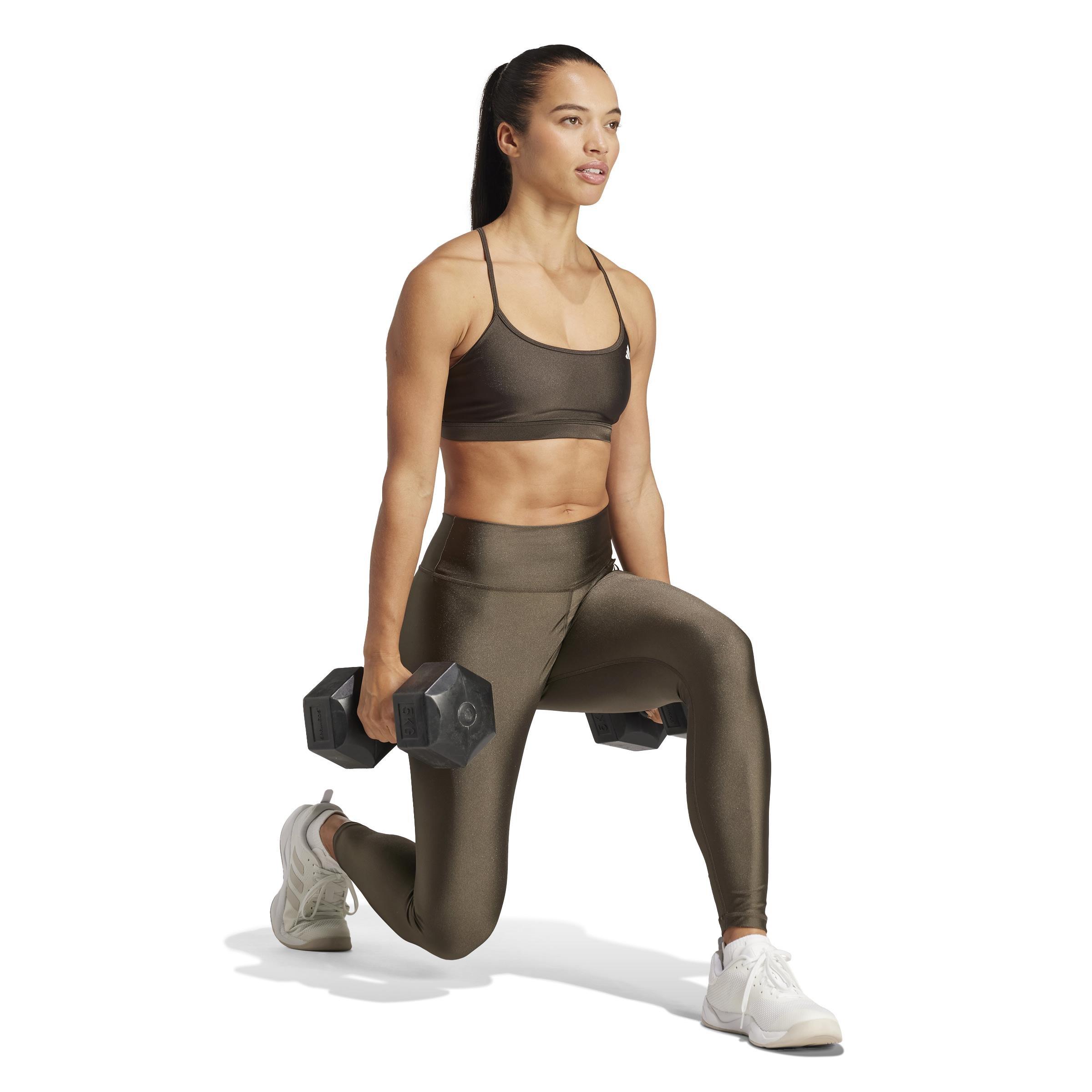 Aeroreact Training Light-Support Shiny Bra, Green, A701_ONE, large image number 7