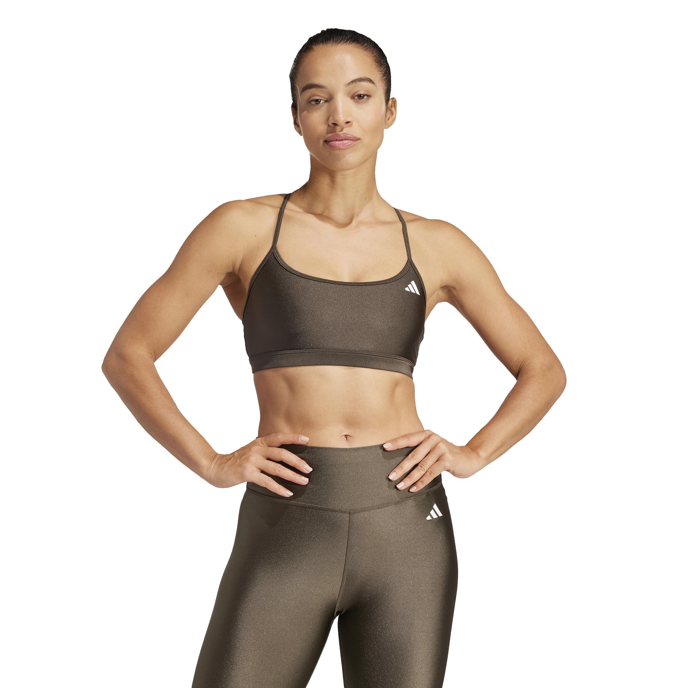 Aeroreact Training Light-Support Shiny Bra, Green, A701_ONE, large image number 8