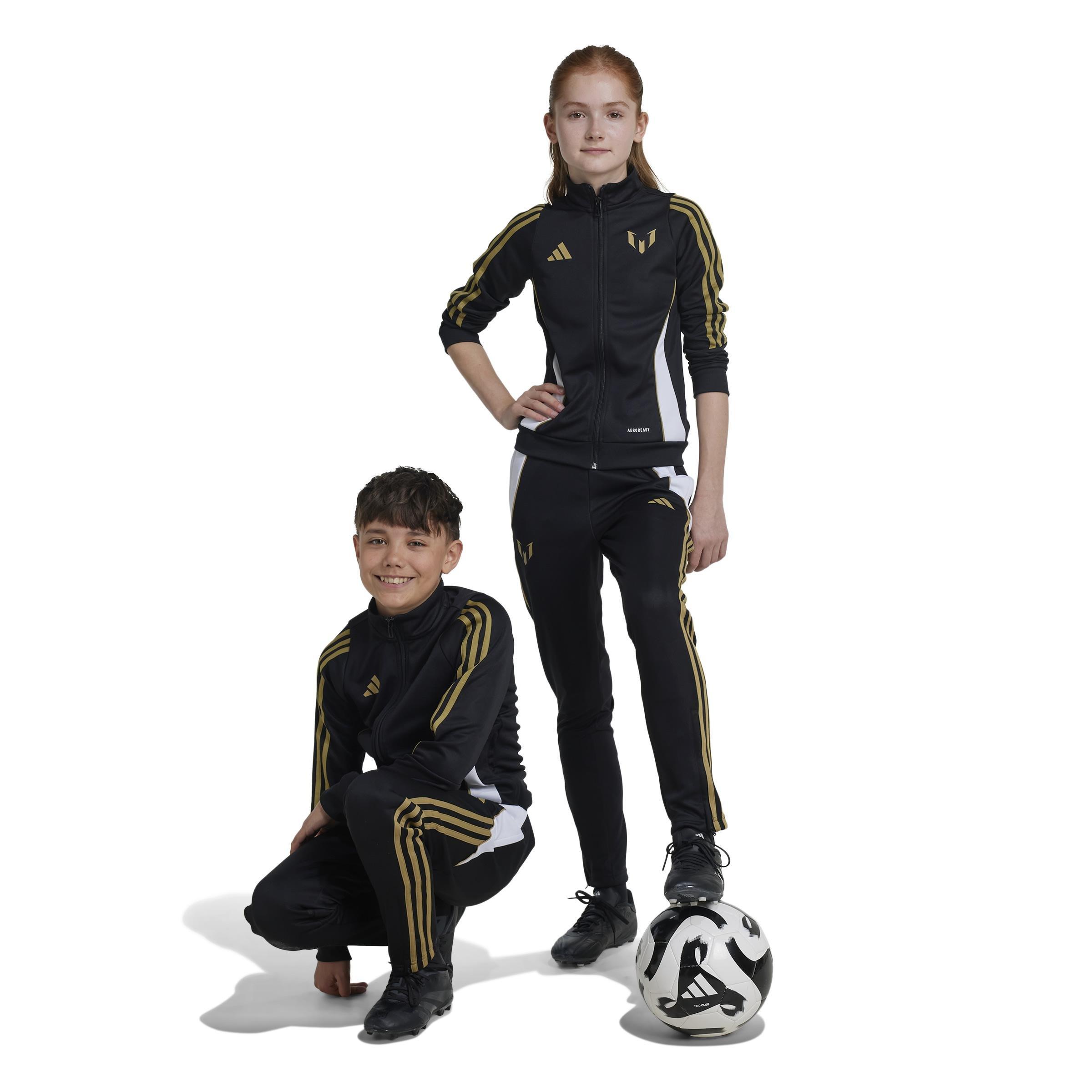 Kids Unisex Messi Training Tracksuit Bottoms, Black, , large image number 1