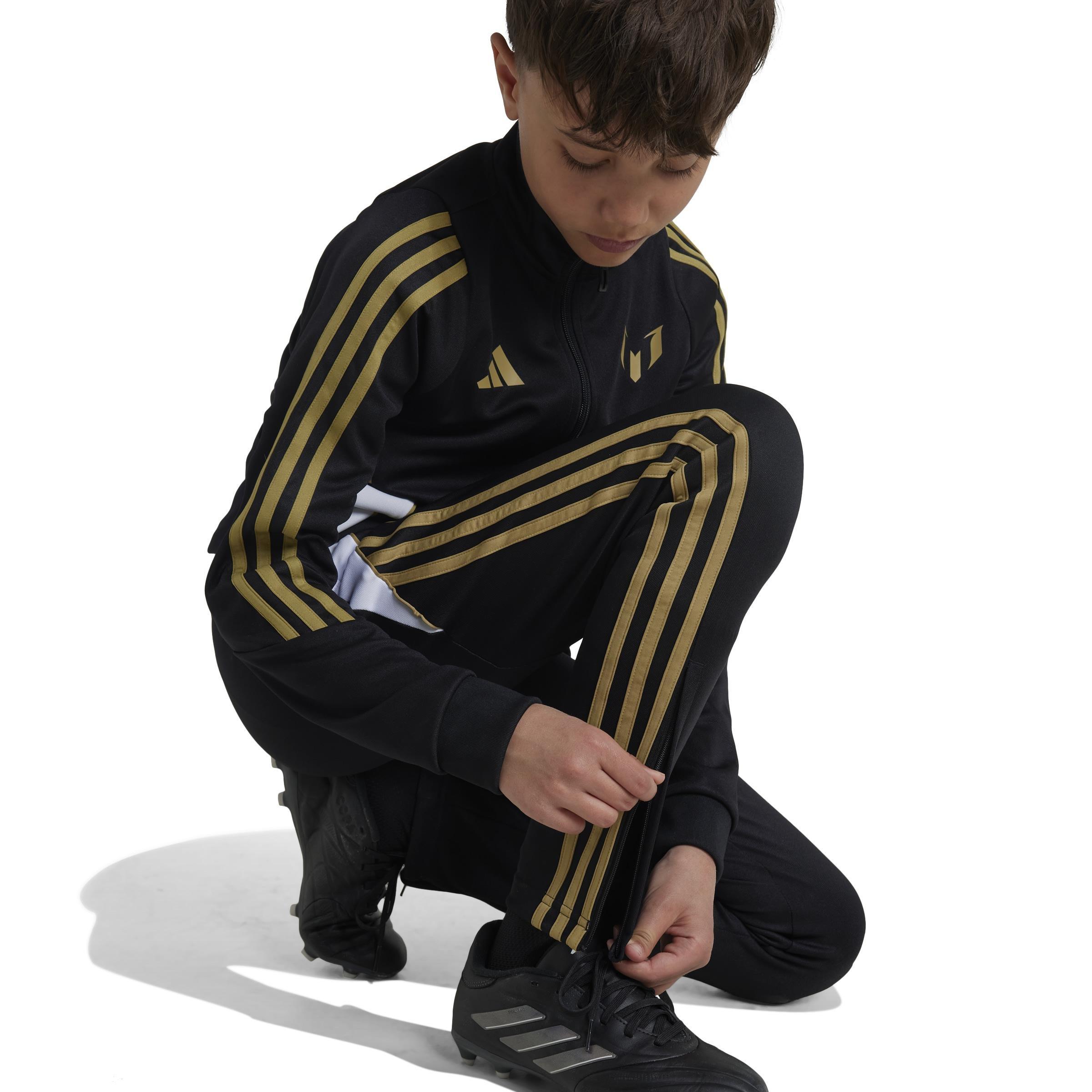 Kids Unisex Messi Training Tracksuit Bottoms, Black, , large image number 4