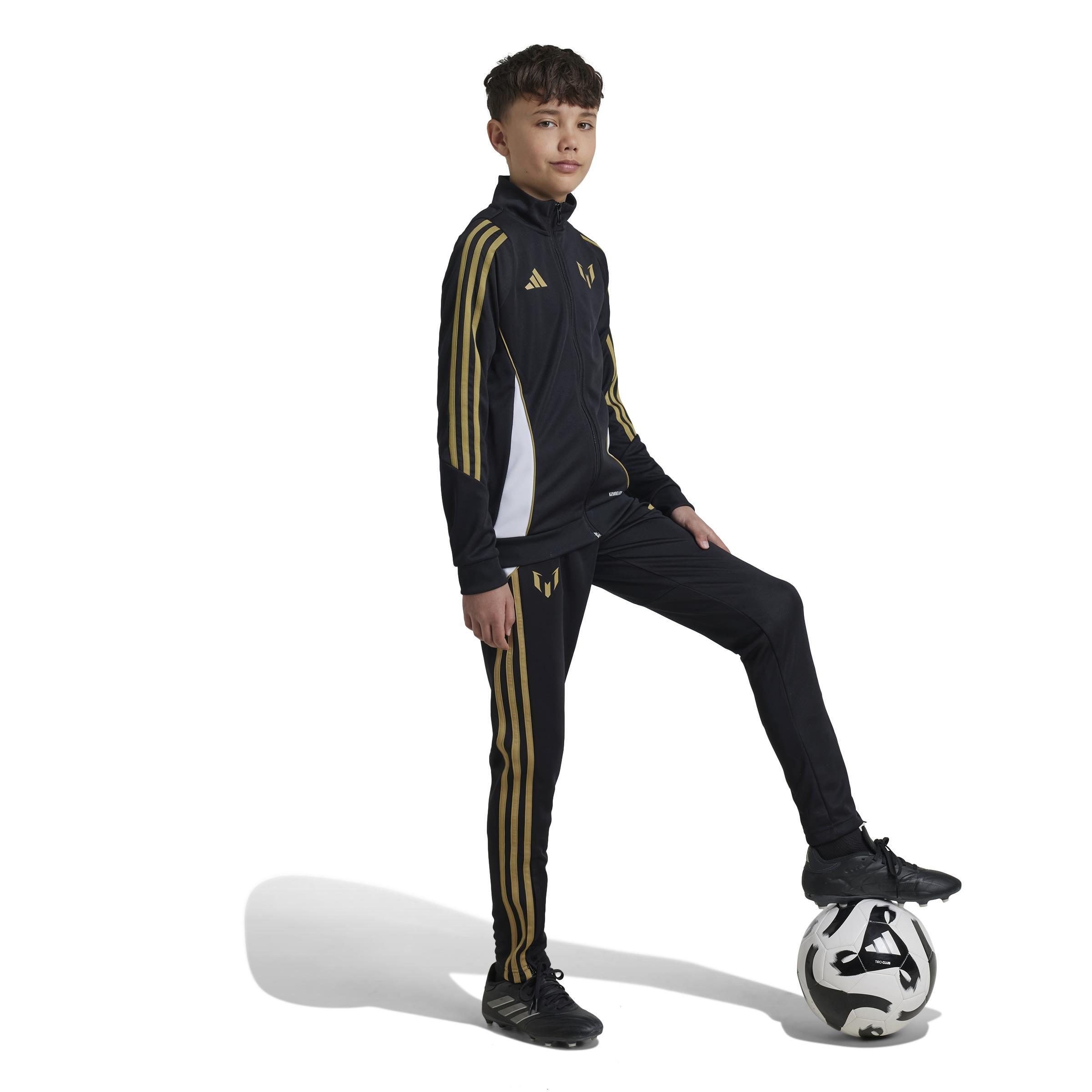 Kids Unisex Messi Training Tracksuit Bottoms, Black, , large image number 5