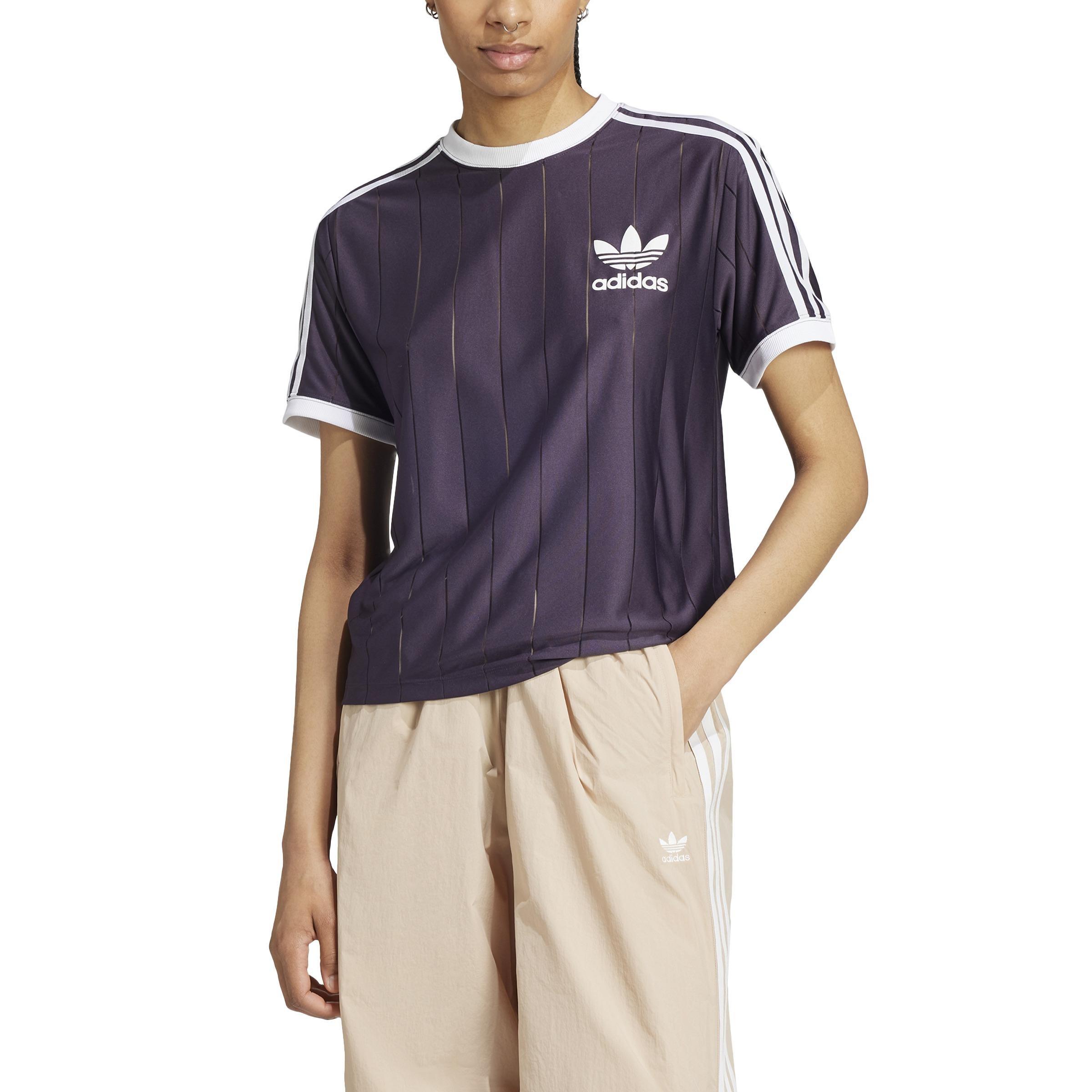 Adicolor 3-Stripes Pinstripe T-Shirt, Purple, A701_ONE, large image number 1