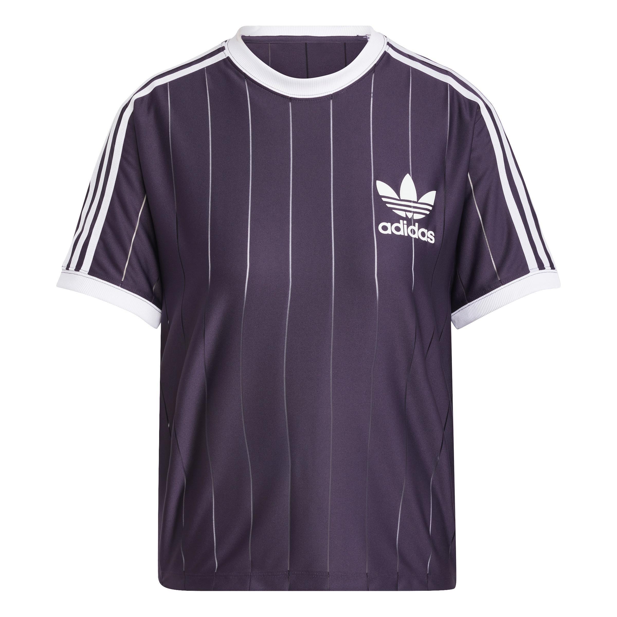 Adicolor 3-Stripes Pinstripe T-Shirt, Purple, A701_ONE, large image number 2