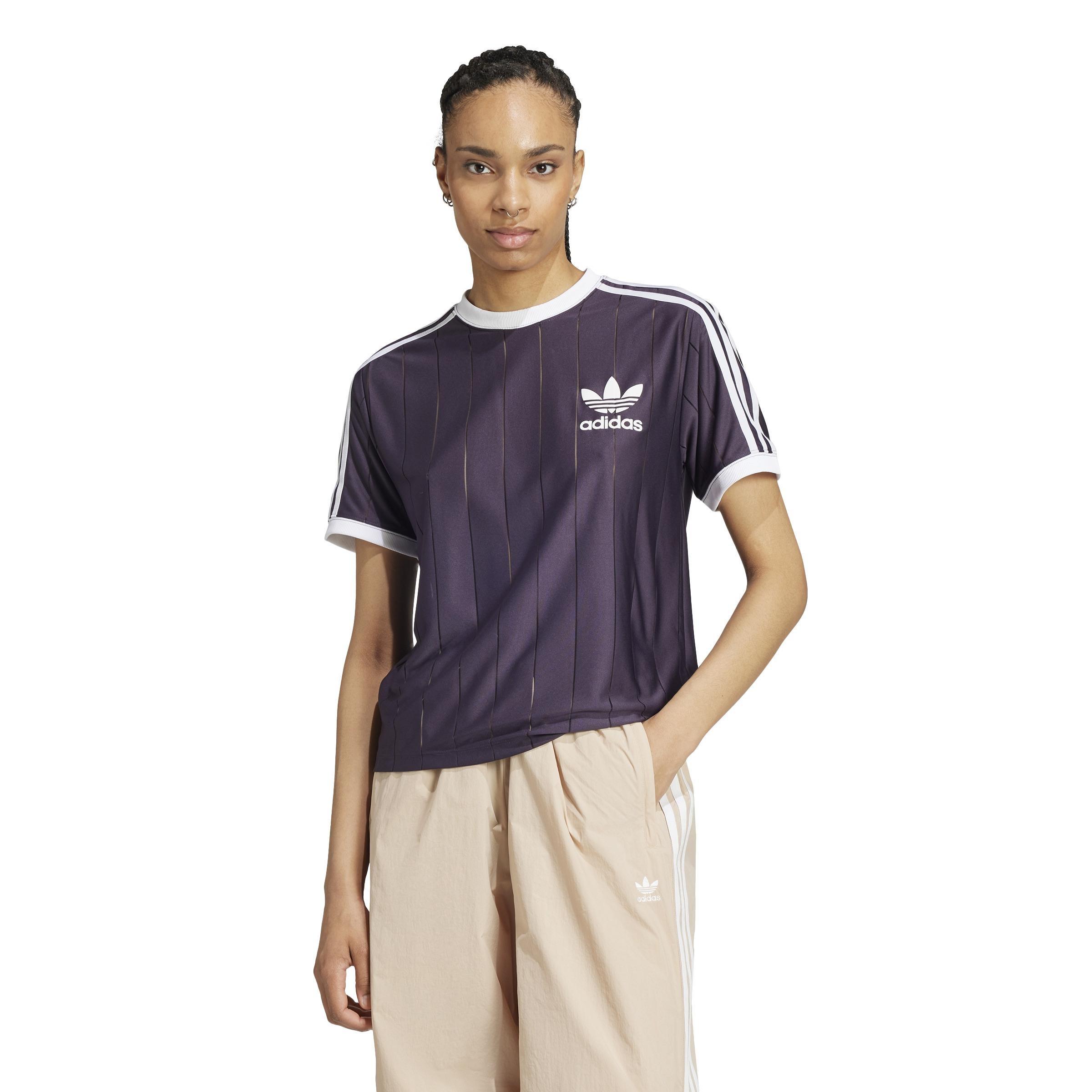 Adicolor 3-Stripes Pinstripe T-Shirt, Purple, A701_ONE, large image number 7