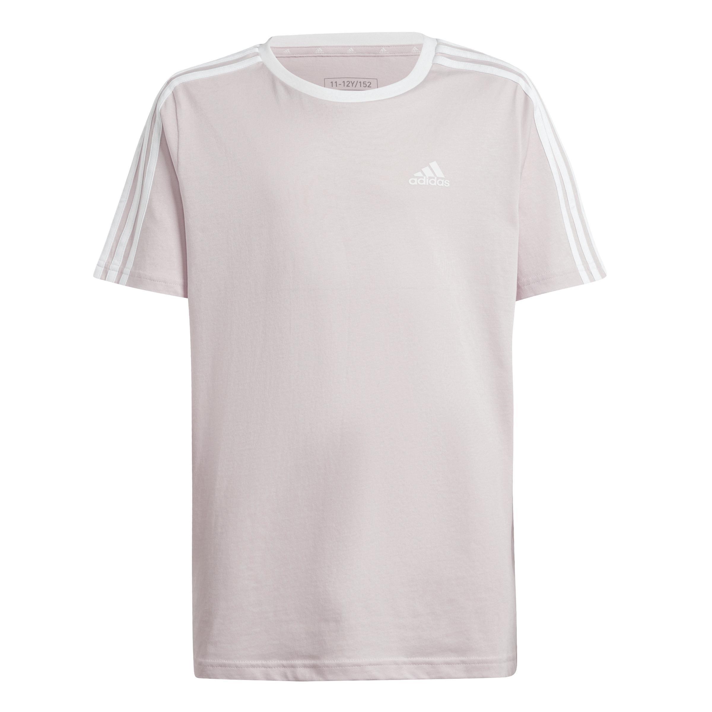 Essentials 3-Stripes Cotton Loose Fit Boyfriend T-Shirt, Pink, A701_ONE, large image number 0