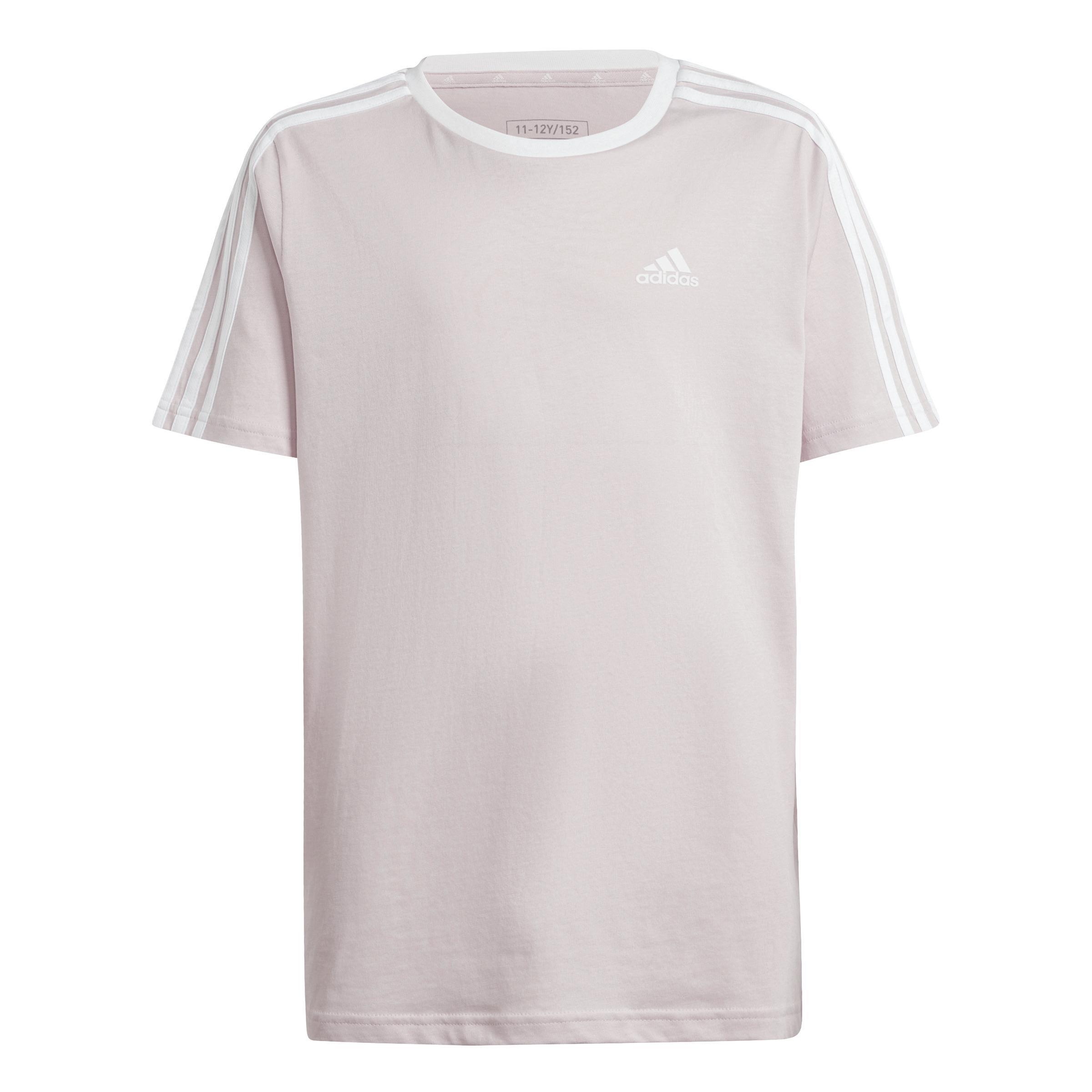 Essentials 3-Stripes Cotton Loose Fit Boyfriend T-Shirt, Pink, A701_ONE, large image number 2