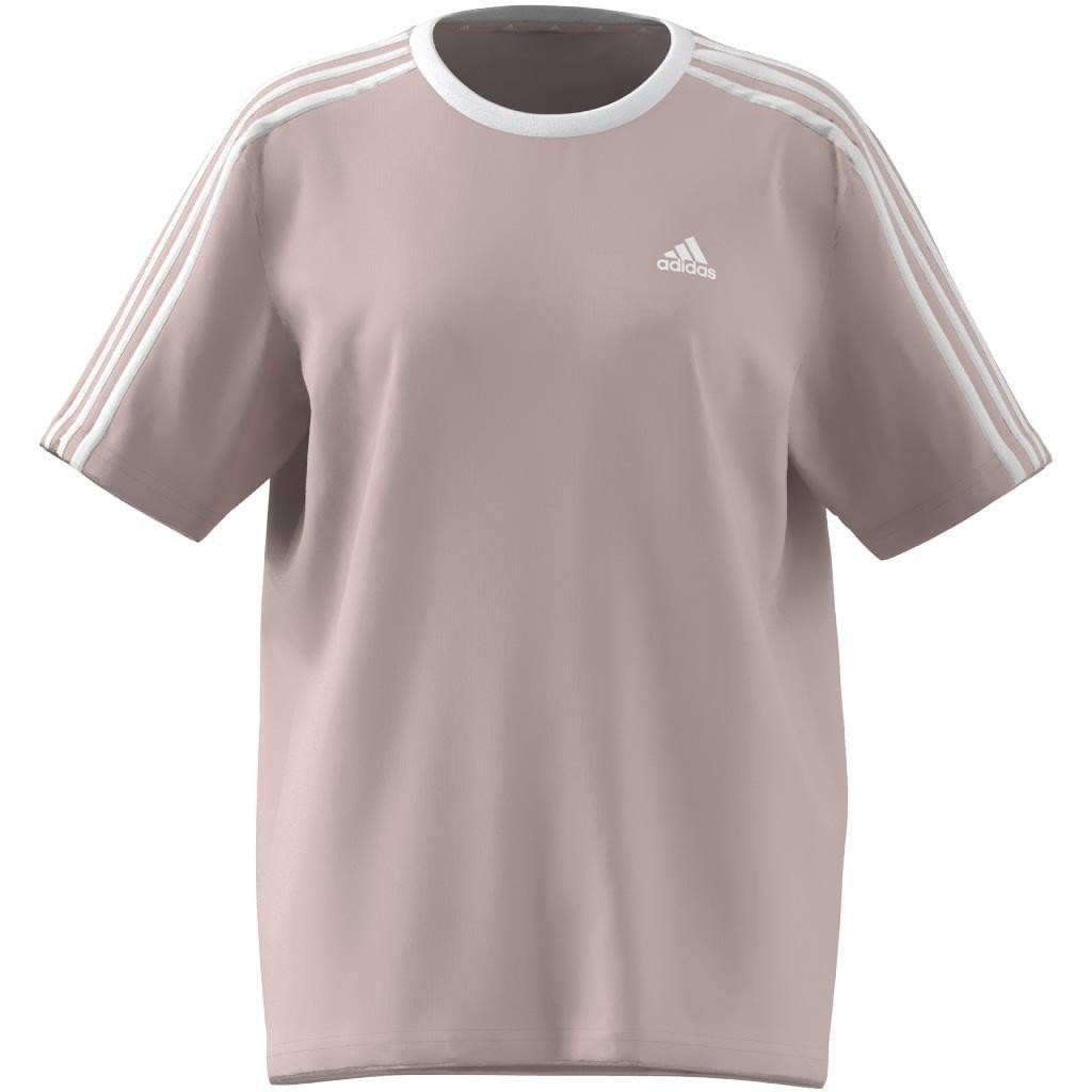 Essentials 3-Stripes Cotton Loose Fit Boyfriend T-Shirt, Pink, A701_ONE, large image number 12