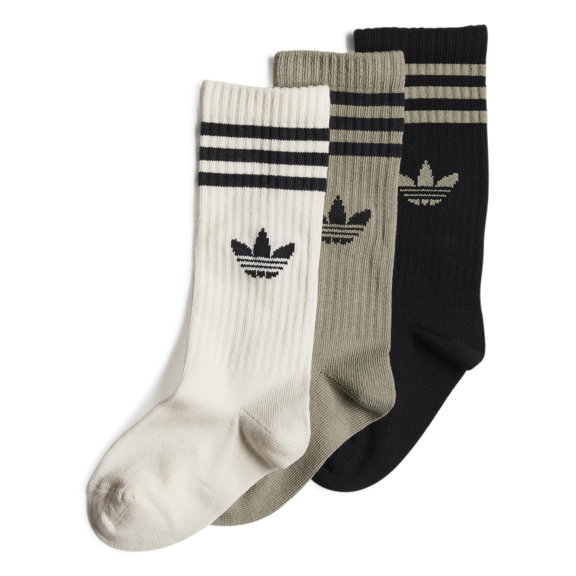 Unisex Crew Socks 3 Pairs, Black, A701_ONE, large image number 0