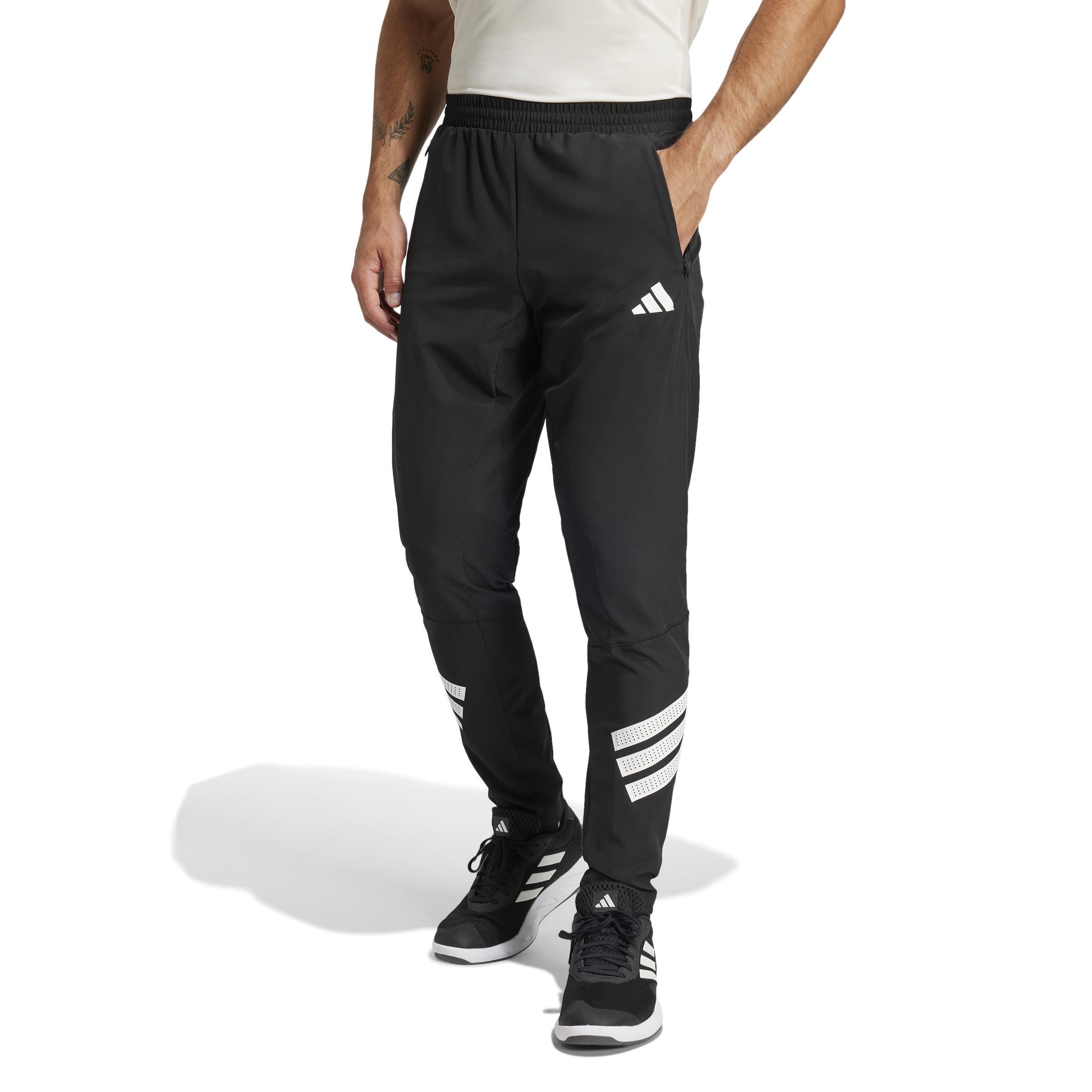 Icon 3-Stripes Woven Joggers, Black, A701_ONE, large image number 12