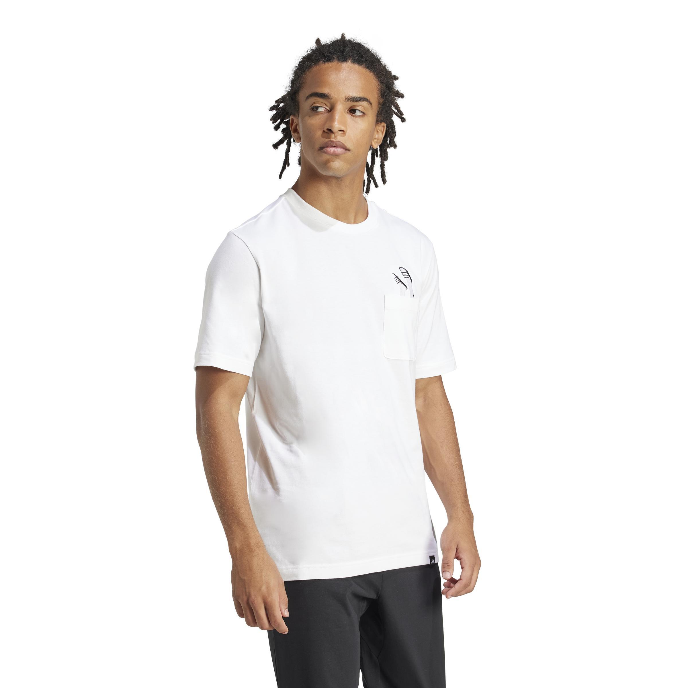 Lounge Slides Graphic Pocket T-Shirt, White, A701_ONE, large image number 4