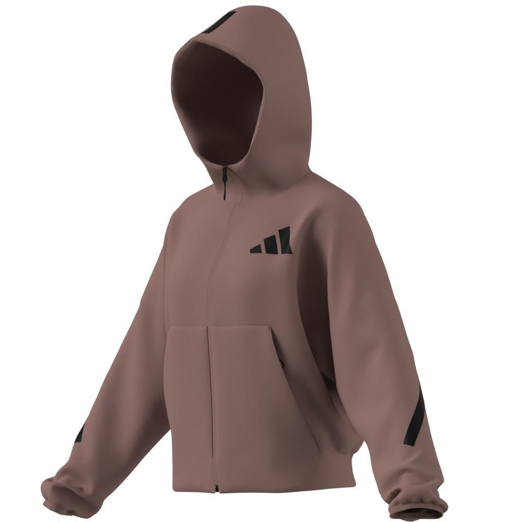 adidas Z.N.E. Full-Zip Hoodie, Red, A701_ONE, large image number 9