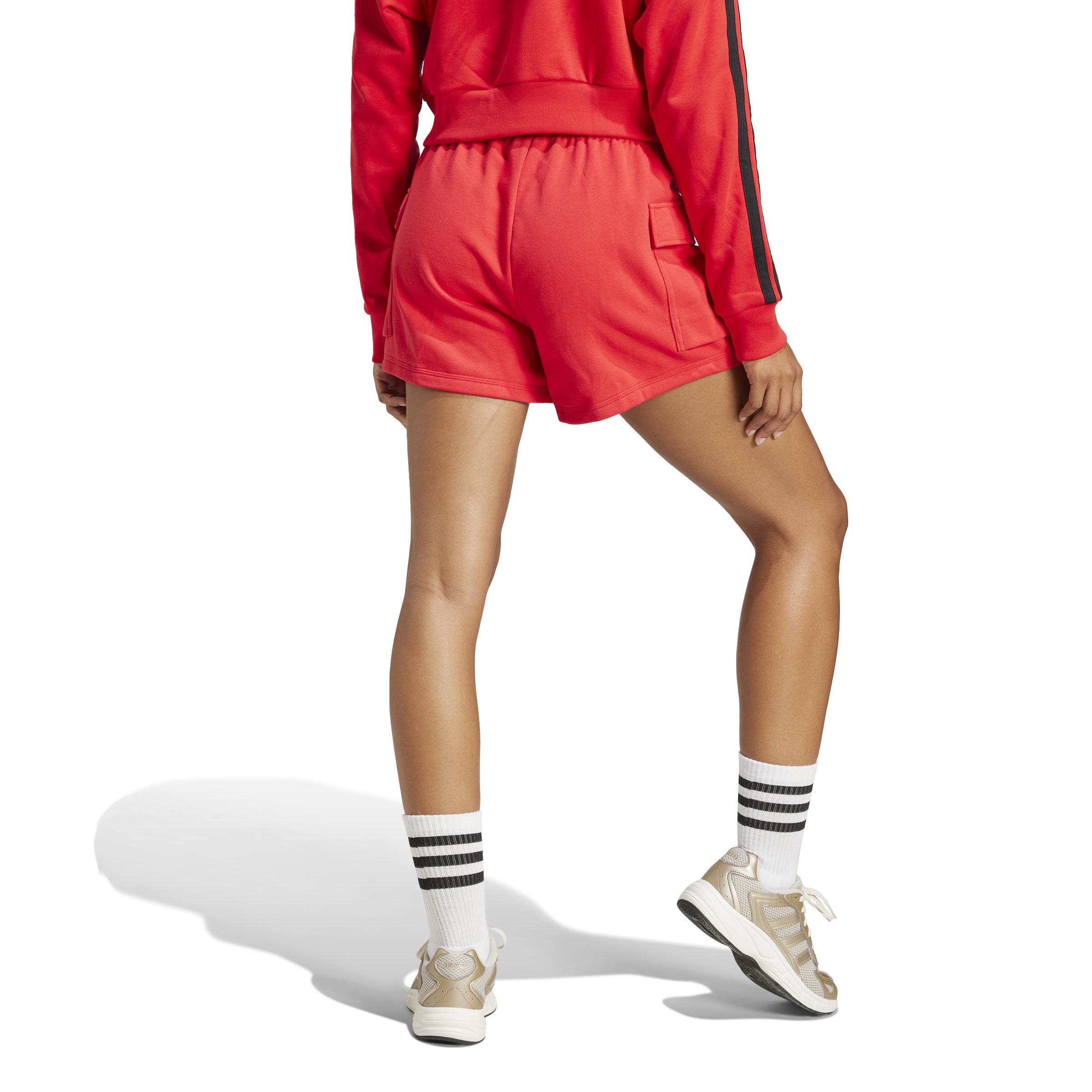 Essentials Small Logo French Terry Cargo Shorts, Red, A701_ONE, large image number 1