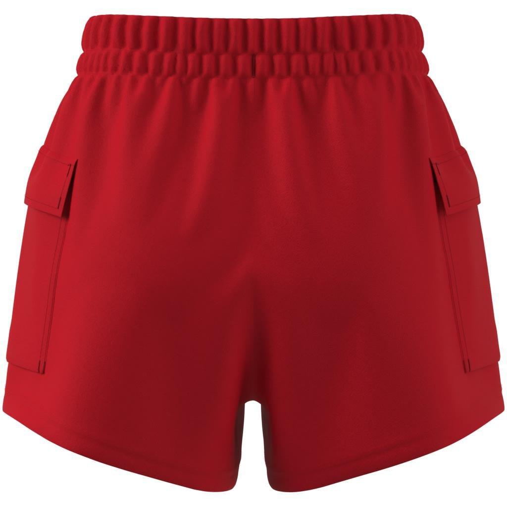 Essentials Small Logo French Terry Cargo Shorts, Red, A701_ONE, large image number 4