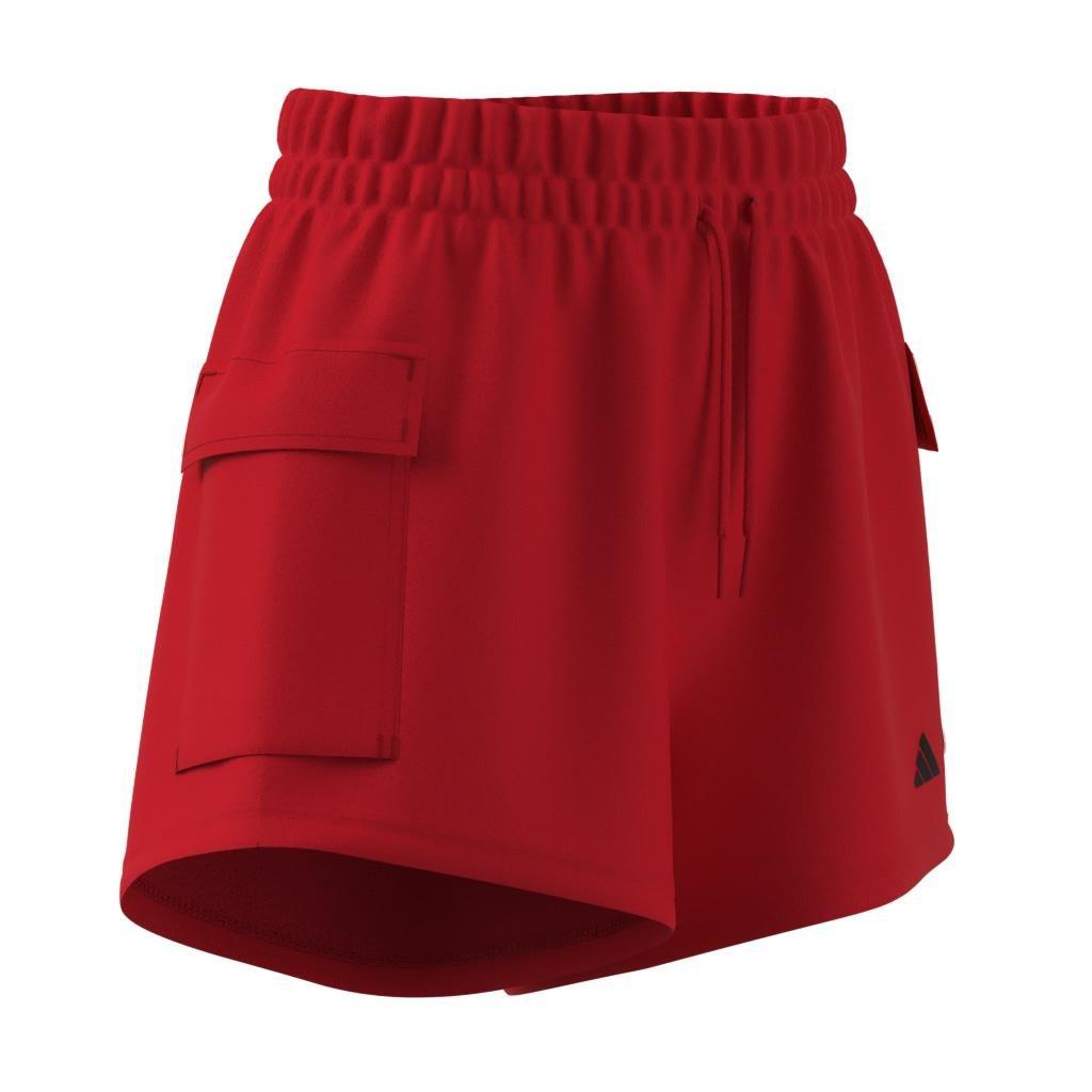 Essentials Small Logo French Terry Cargo Shorts, Red, A701_ONE, large image number 5