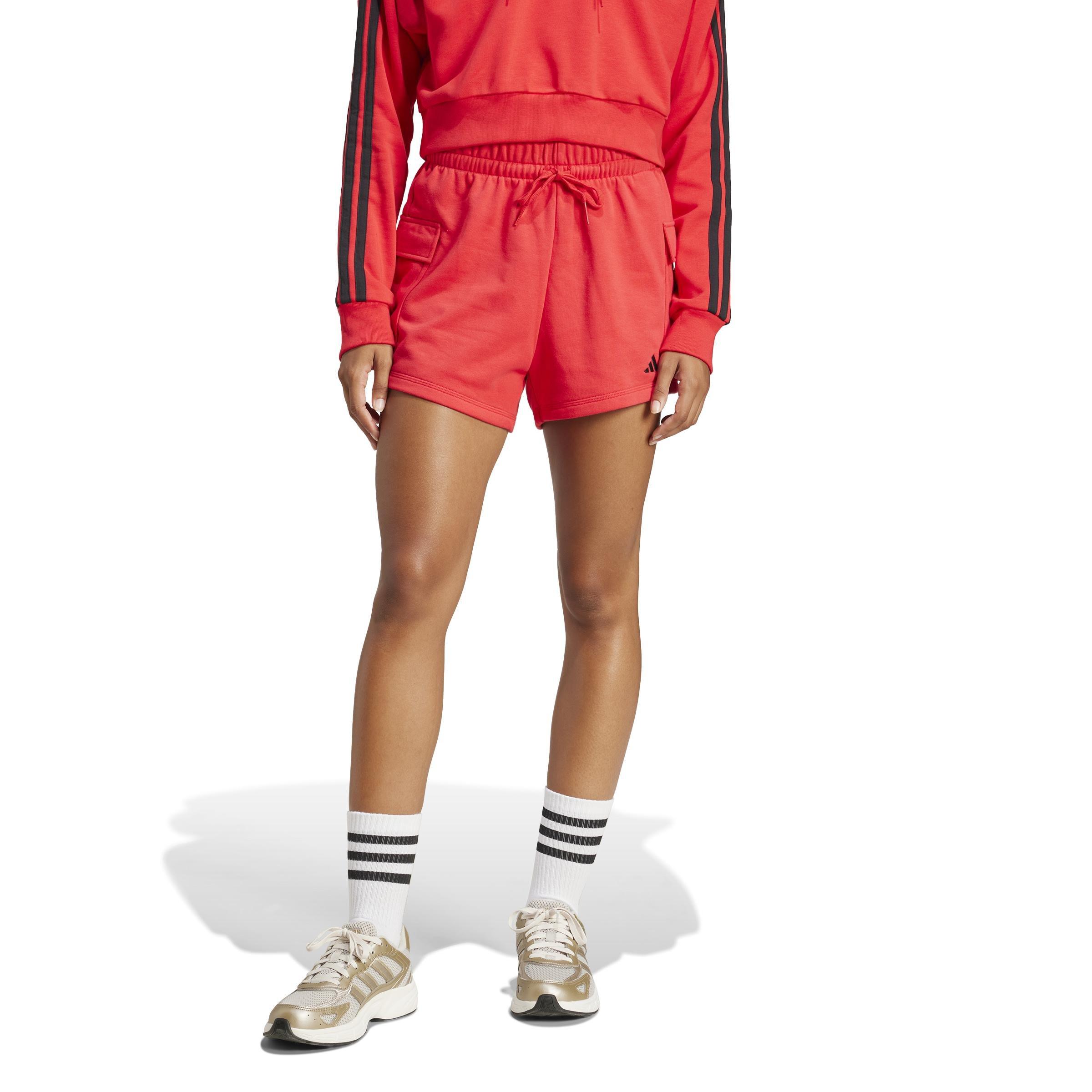 Essentials Small Logo French Terry Cargo Shorts, Red, A701_ONE, large image number 9
