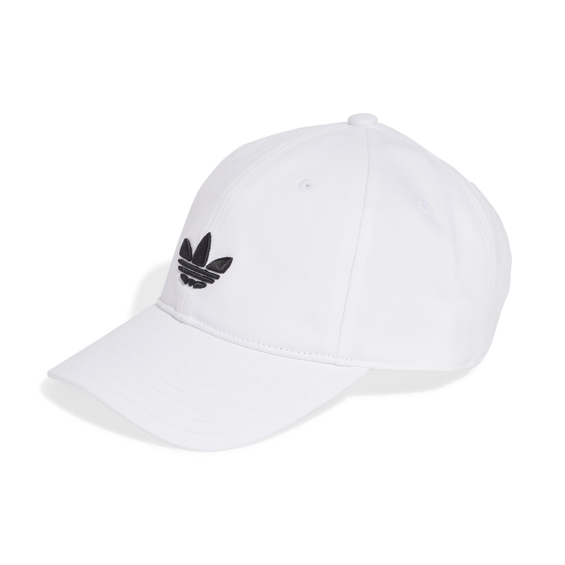 Unisex Adicolor Classic Trefoil Baseball Cap, White, A701_ONE, large image number 0