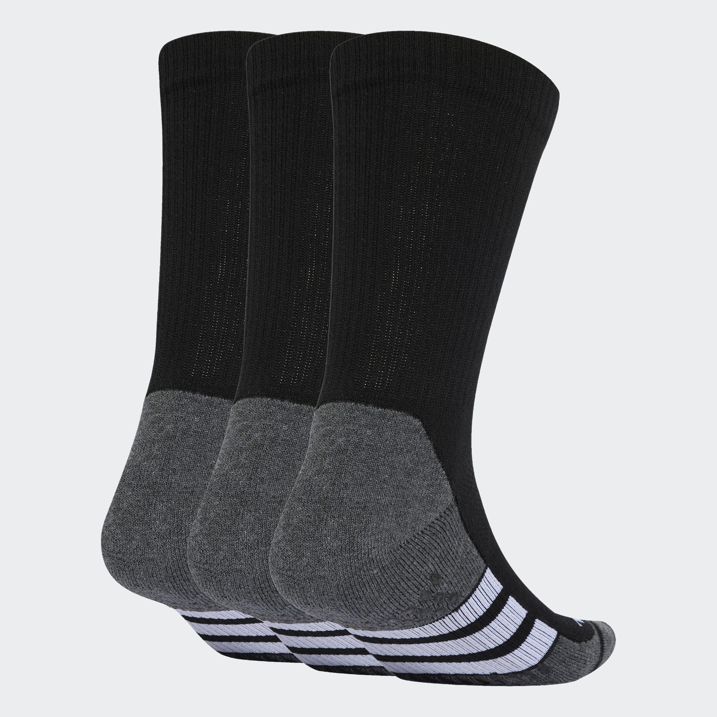 Unisex Performance Grip CLIMACOOL Cushioned Crew Socks - 3 Pairs, Black, A701_ONE, large image number 1