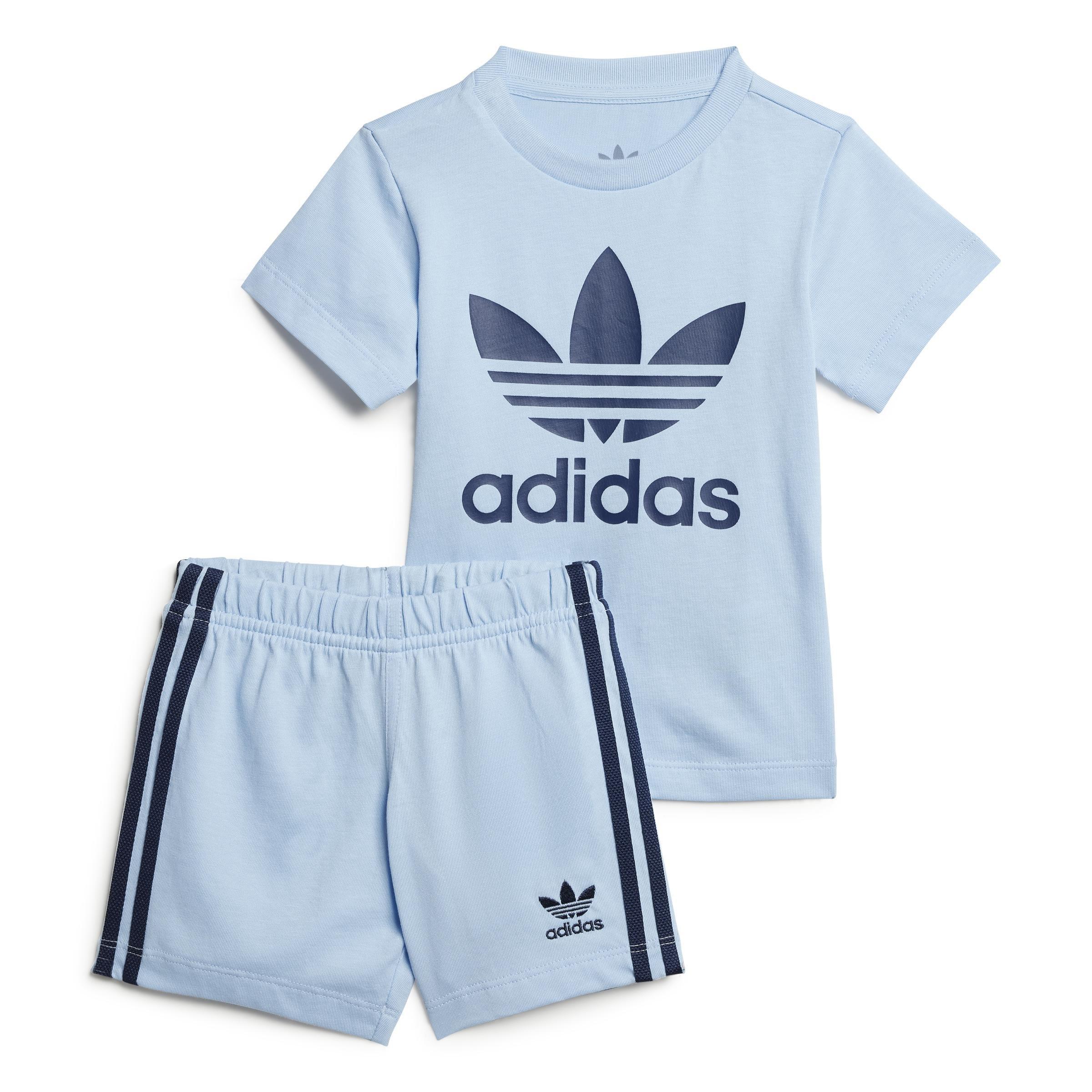 Unisex Shorts Tee Set Kids, Blue, A701_ONE, large image number 0