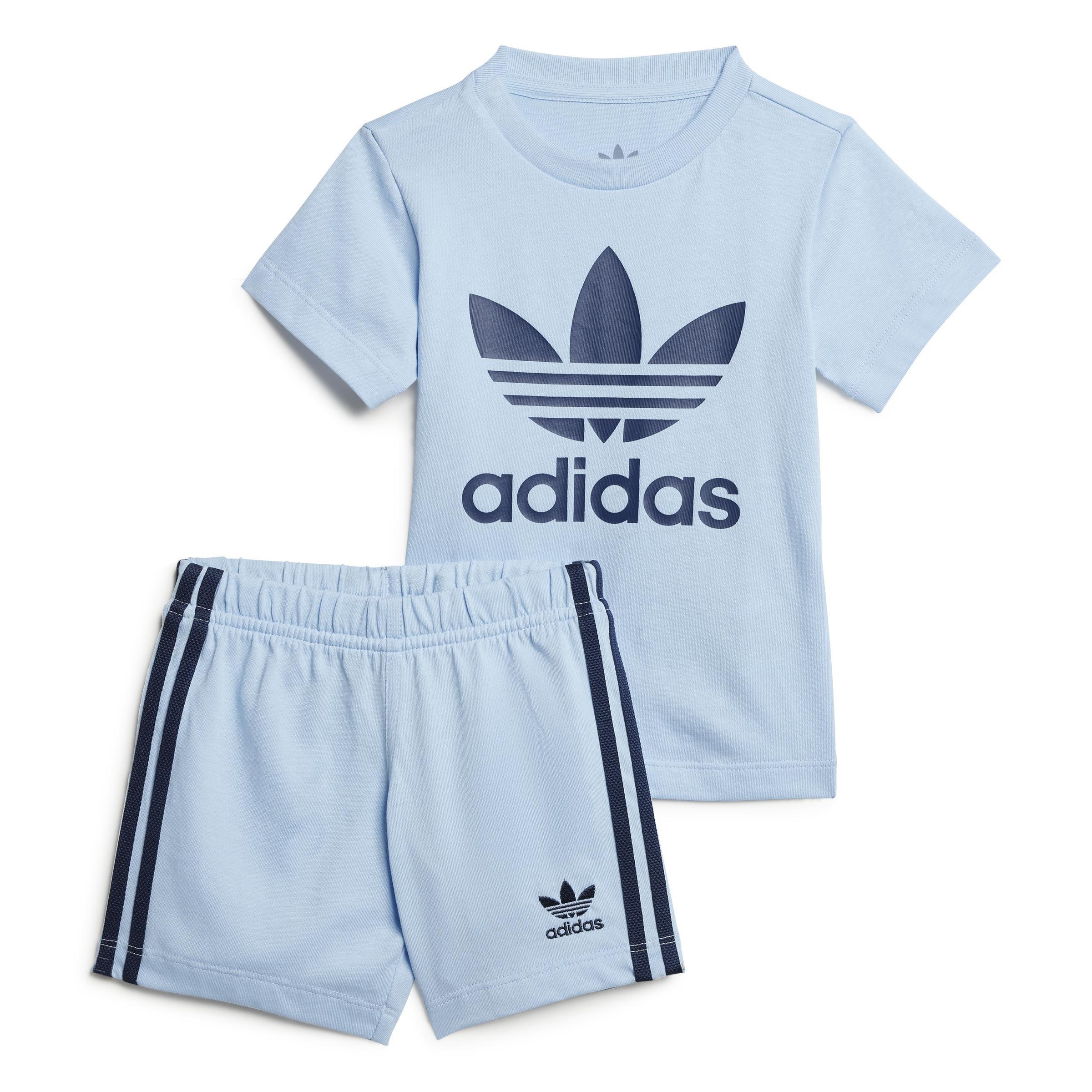 Unisex Shorts Tee Set Kids, Blue, A701_ONE, large image number 1