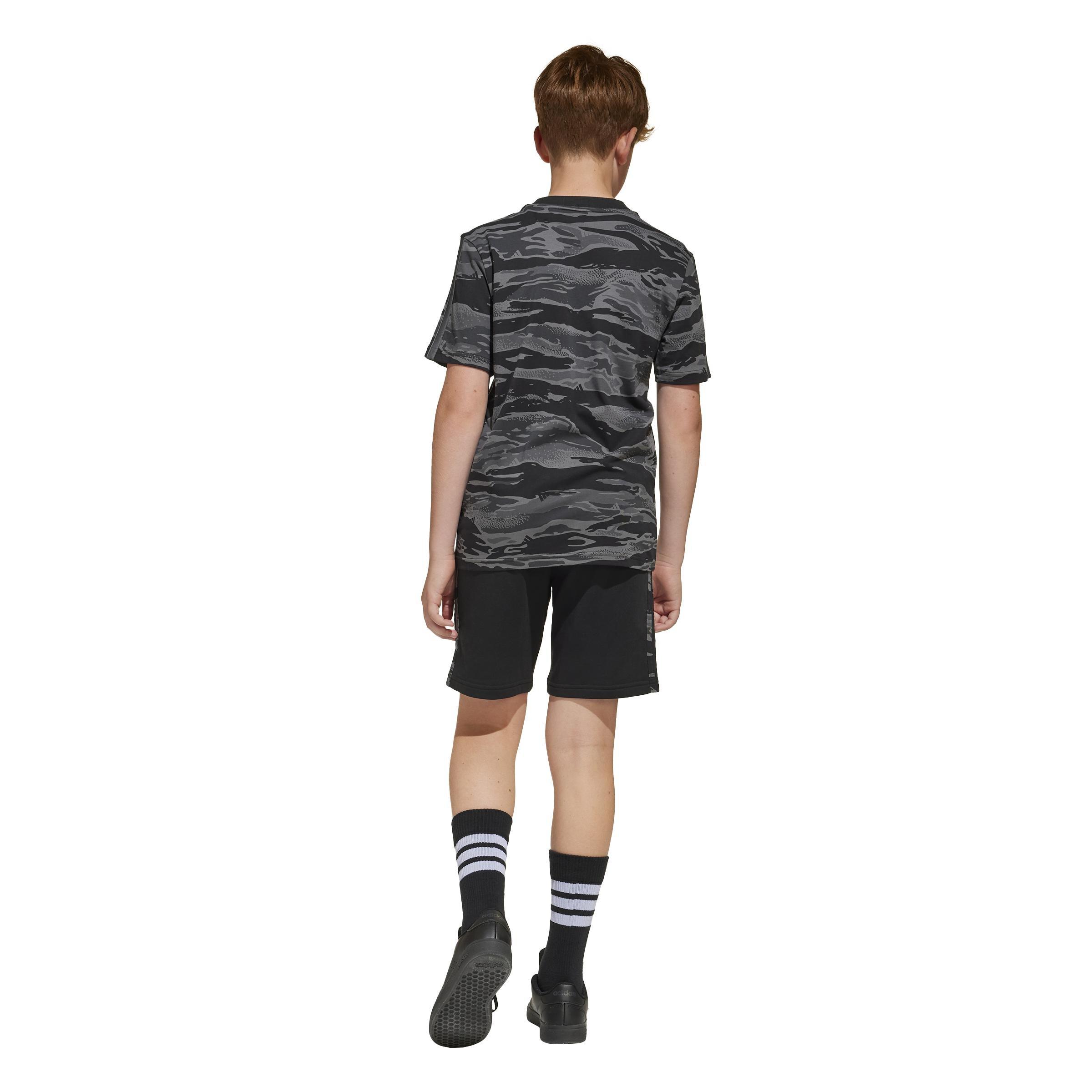 Unisex Kids Seasonal Essentials Camo Shorts, Black, A701_ONE, large image number 2