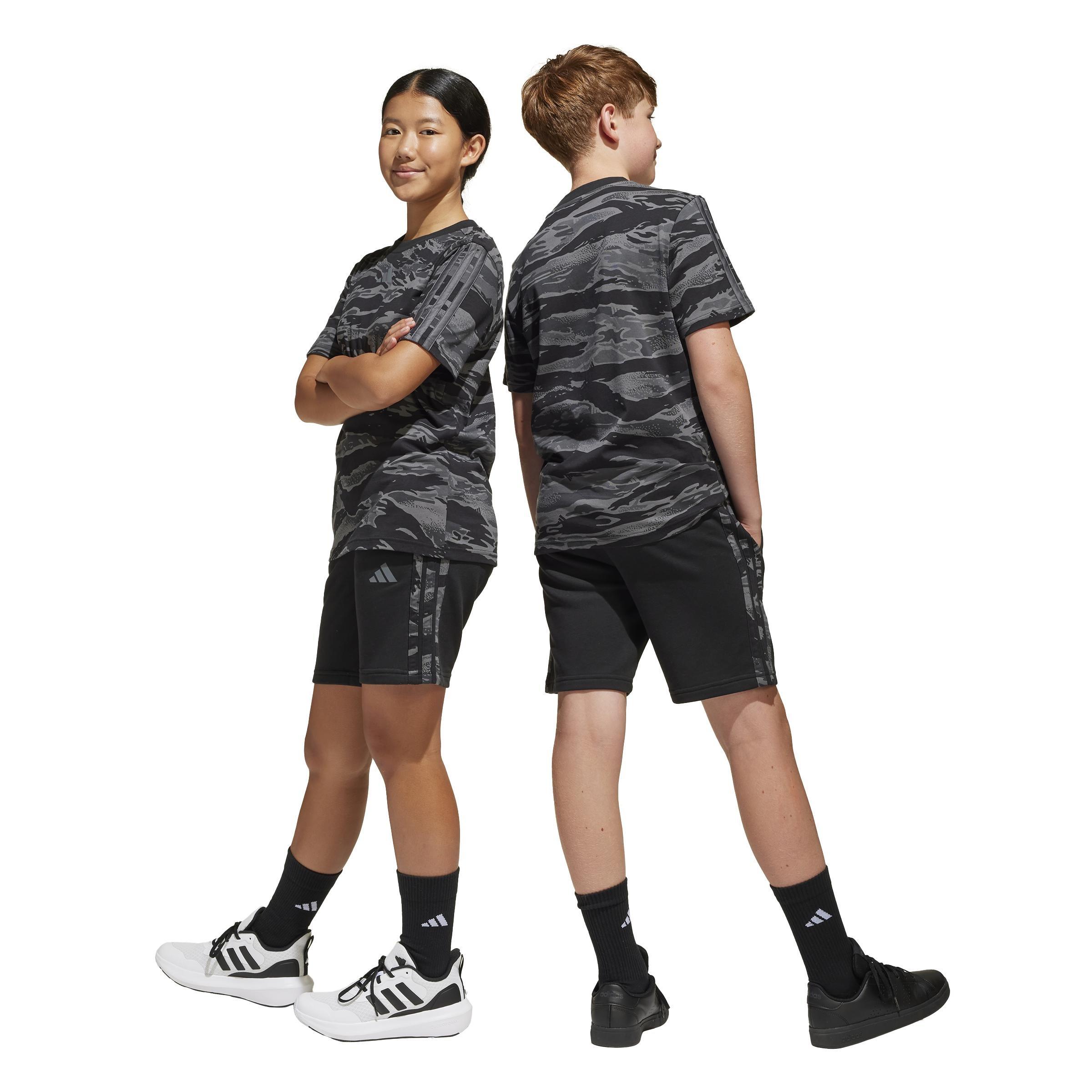 Unisex Kids Seasonal Essentials Camo Shorts, Black, A701_ONE, large image number 3