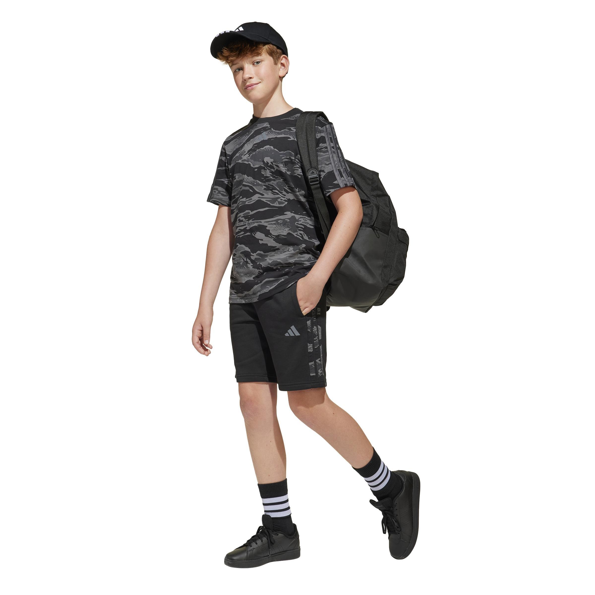 Unisex Kids Seasonal Essentials Camo Shorts, Black, A701_ONE, large image number 6
