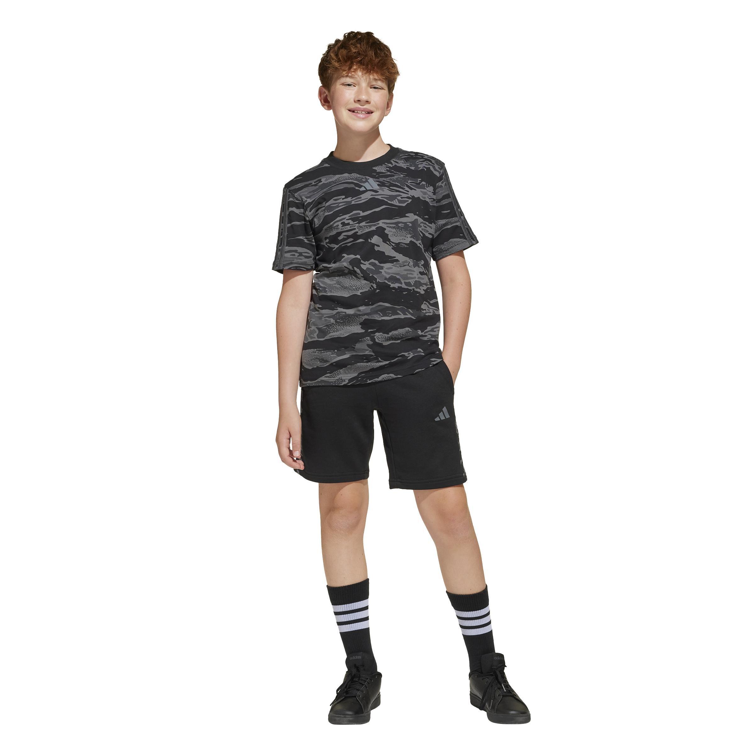 Unisex Kids Seasonal Essentials Camo Shorts, Black, A701_ONE, large image number 7