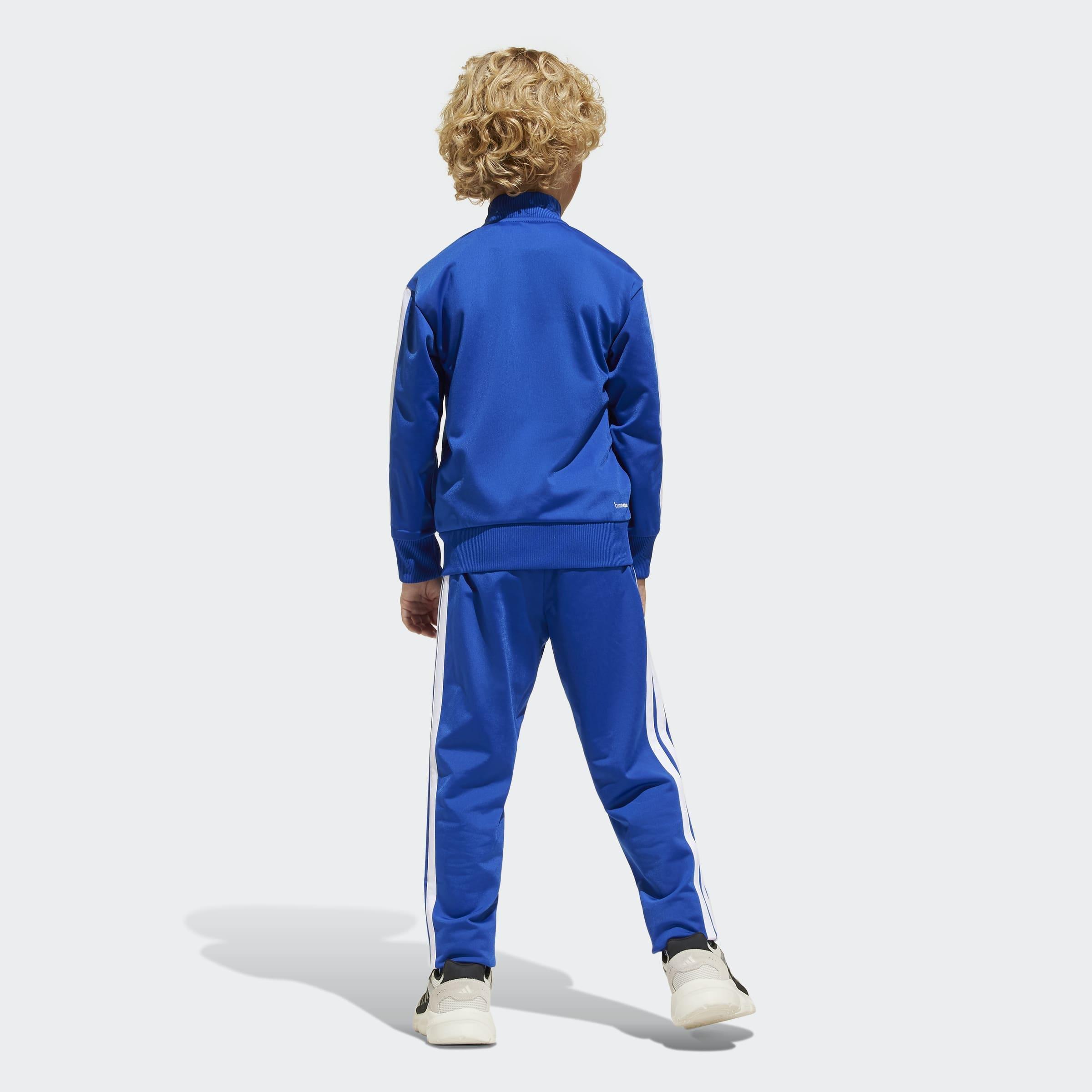 Kids Unisex Seasonal Essentials Tiberio 3-Stripes Tricot Track Suit, Blue, A701_ONE, large image number 3