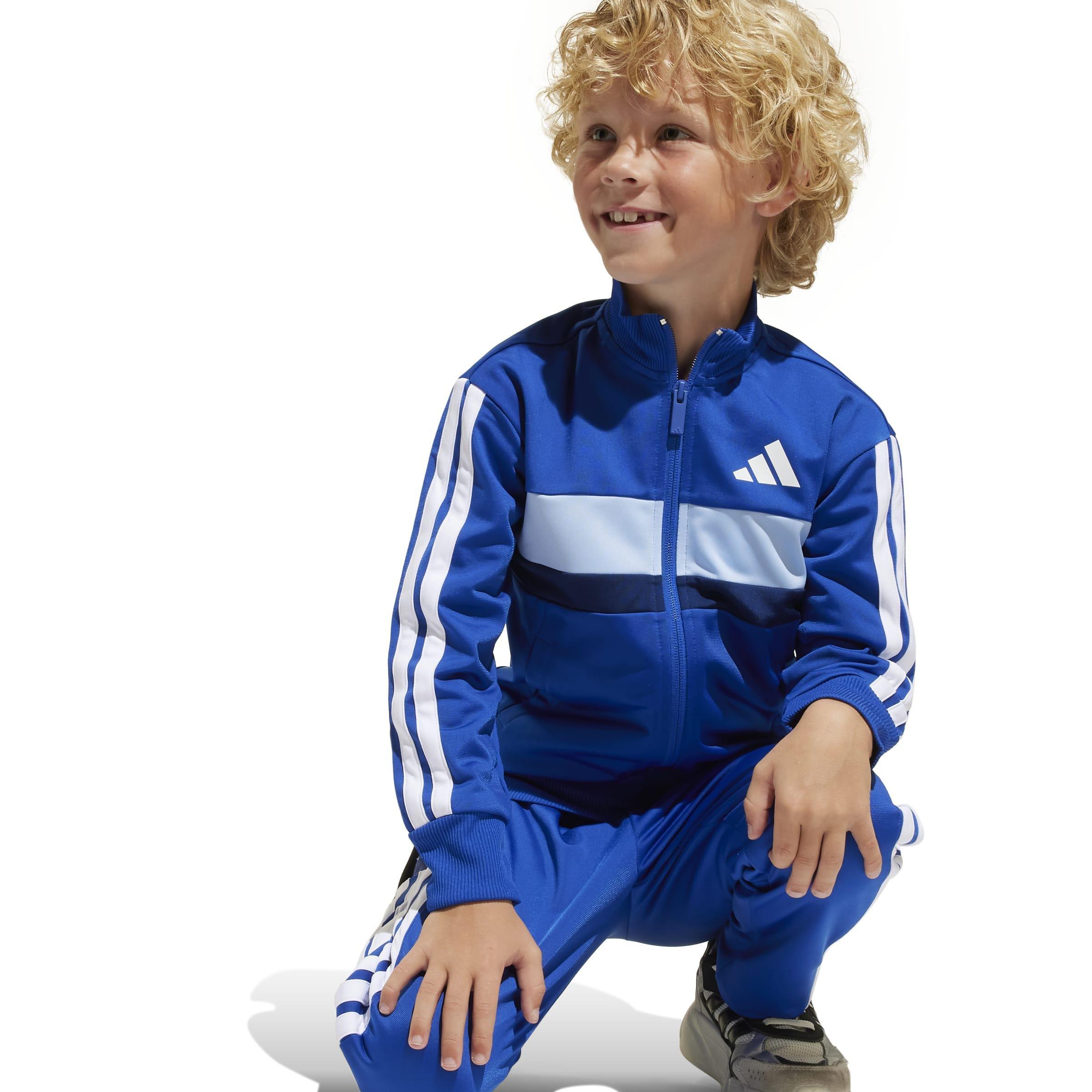 Kids Unisex Seasonal Essentials Tiberio 3-Stripes Tricot Track Suit, Blue, , large image number 4