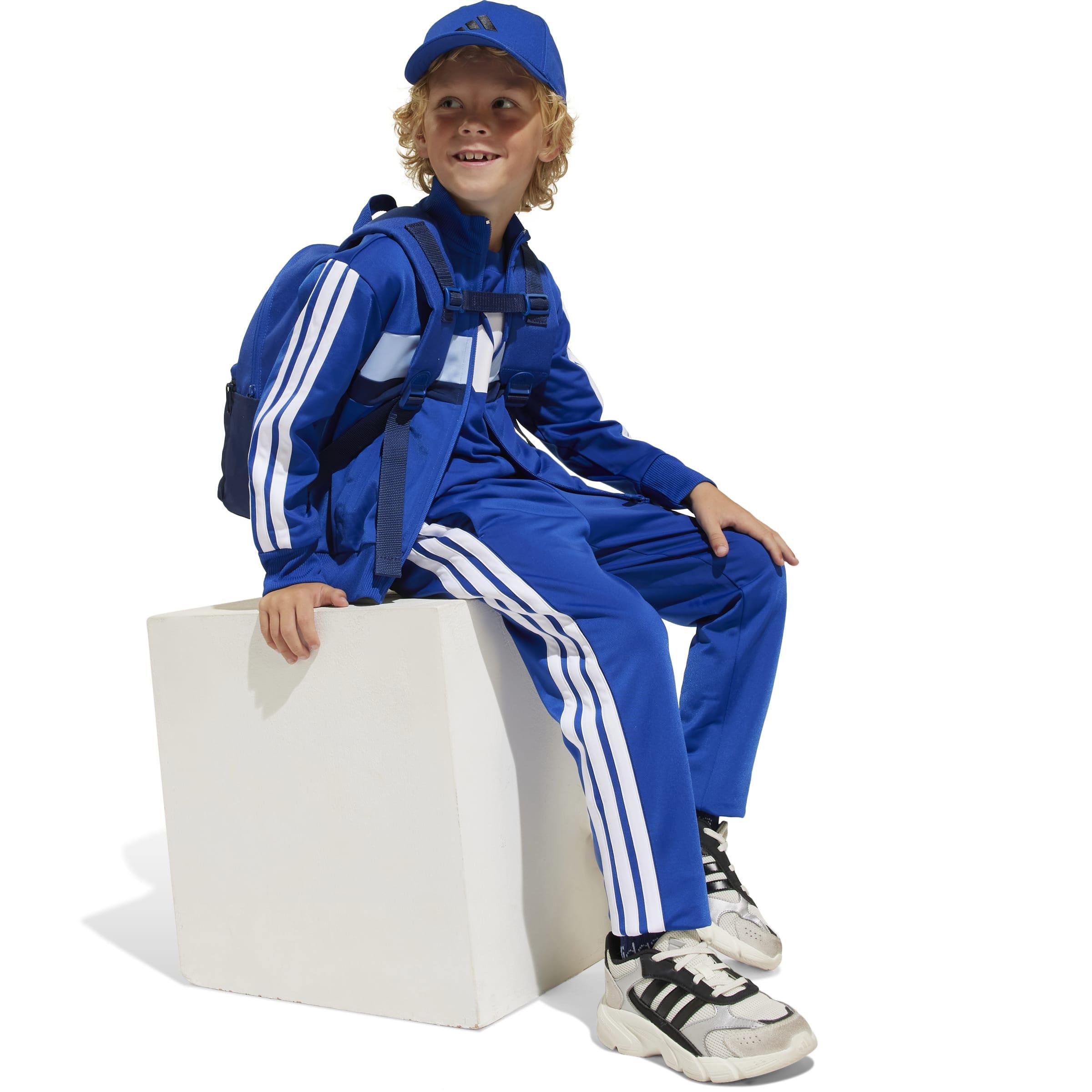 Kids Unisex Seasonal Essentials Tiberio 3-Stripes Tricot Track Suit, Blue, A701_ONE, large image number 7