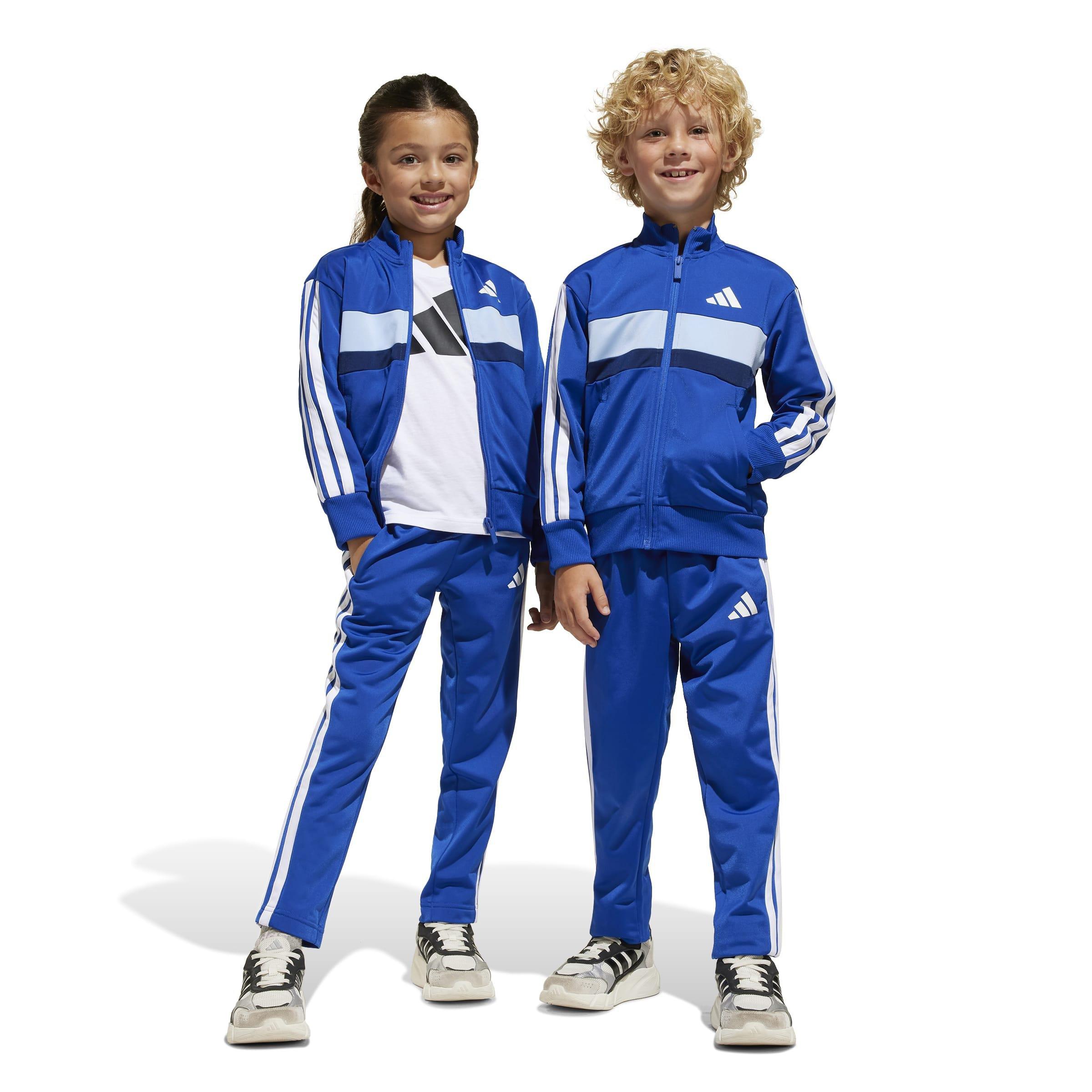 Kids Unisex Seasonal Essentials Tiberio 3-Stripes Tricot Track Suit, Blue, A701_ONE, large image number 8