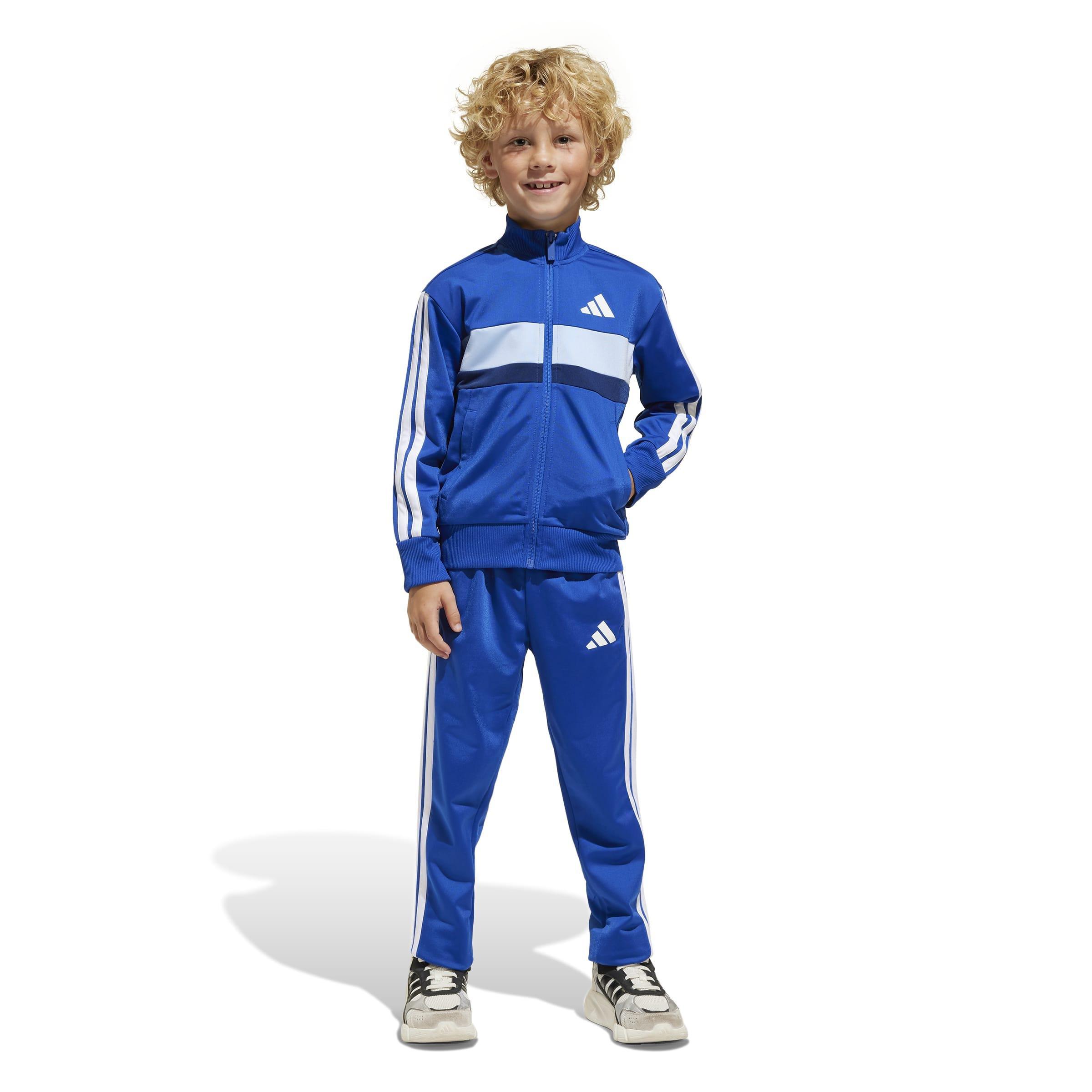Kids Unisex Seasonal Essentials Tiberio 3-Stripes Tricot Track Suit, Blue, A701_ONE, large image number 10