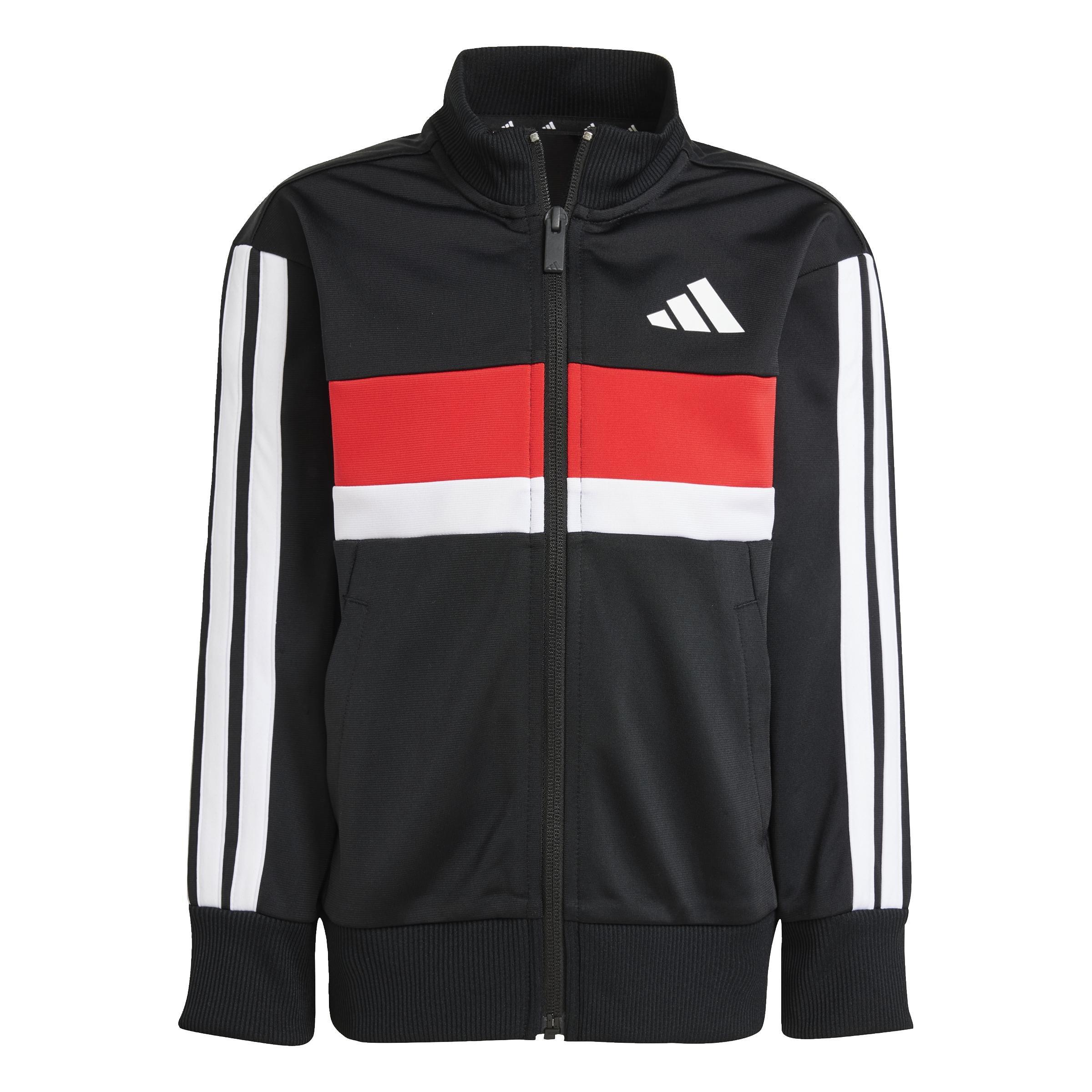 Unisex Kids Seasonal Essentials Tiberio 3-Stripes Tricot Track Suit, Black, , large image number 6