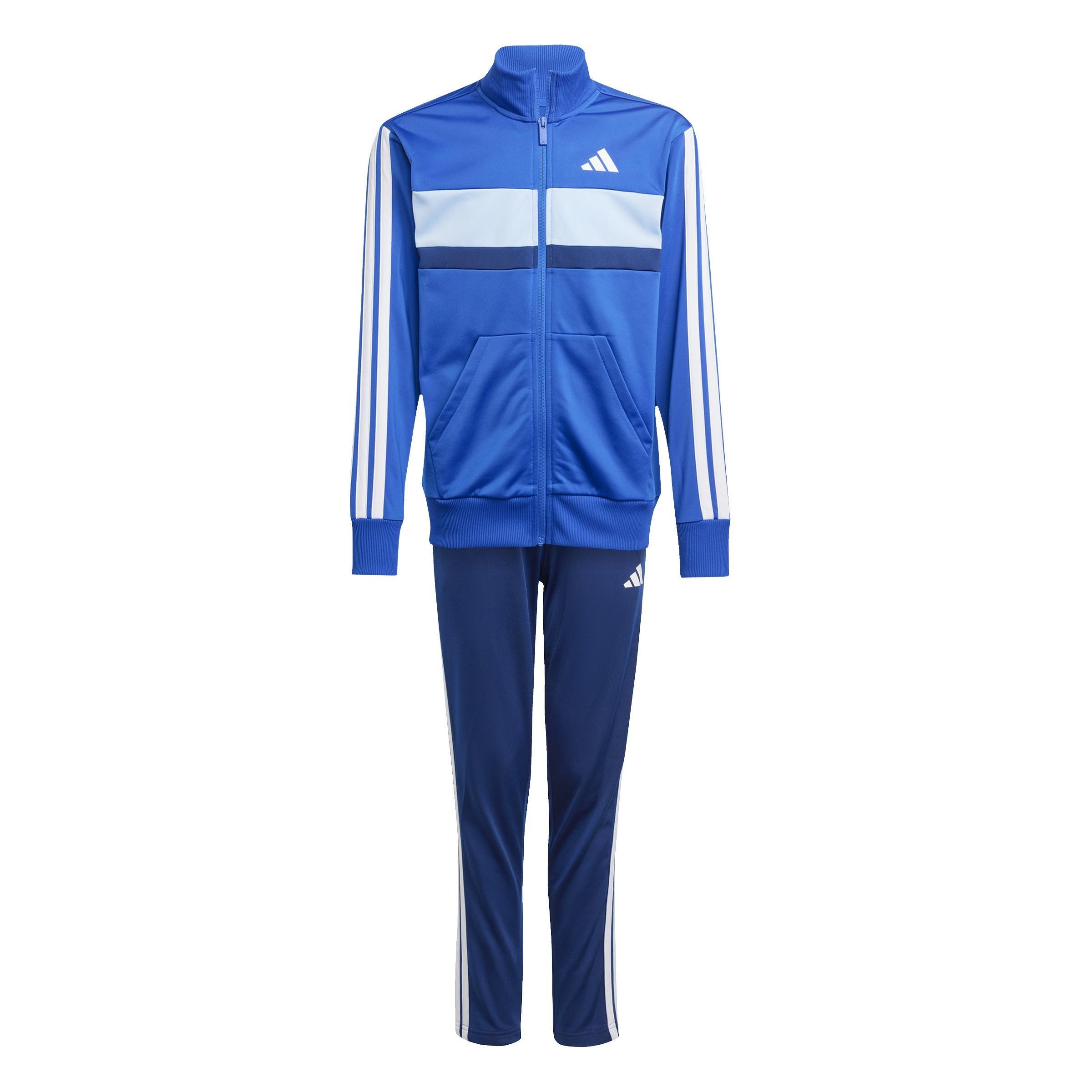 Unisex Kids Seasonal Essentials Tiberio 3-Stripes Tricot Track Suit, Blue, , large image number 0