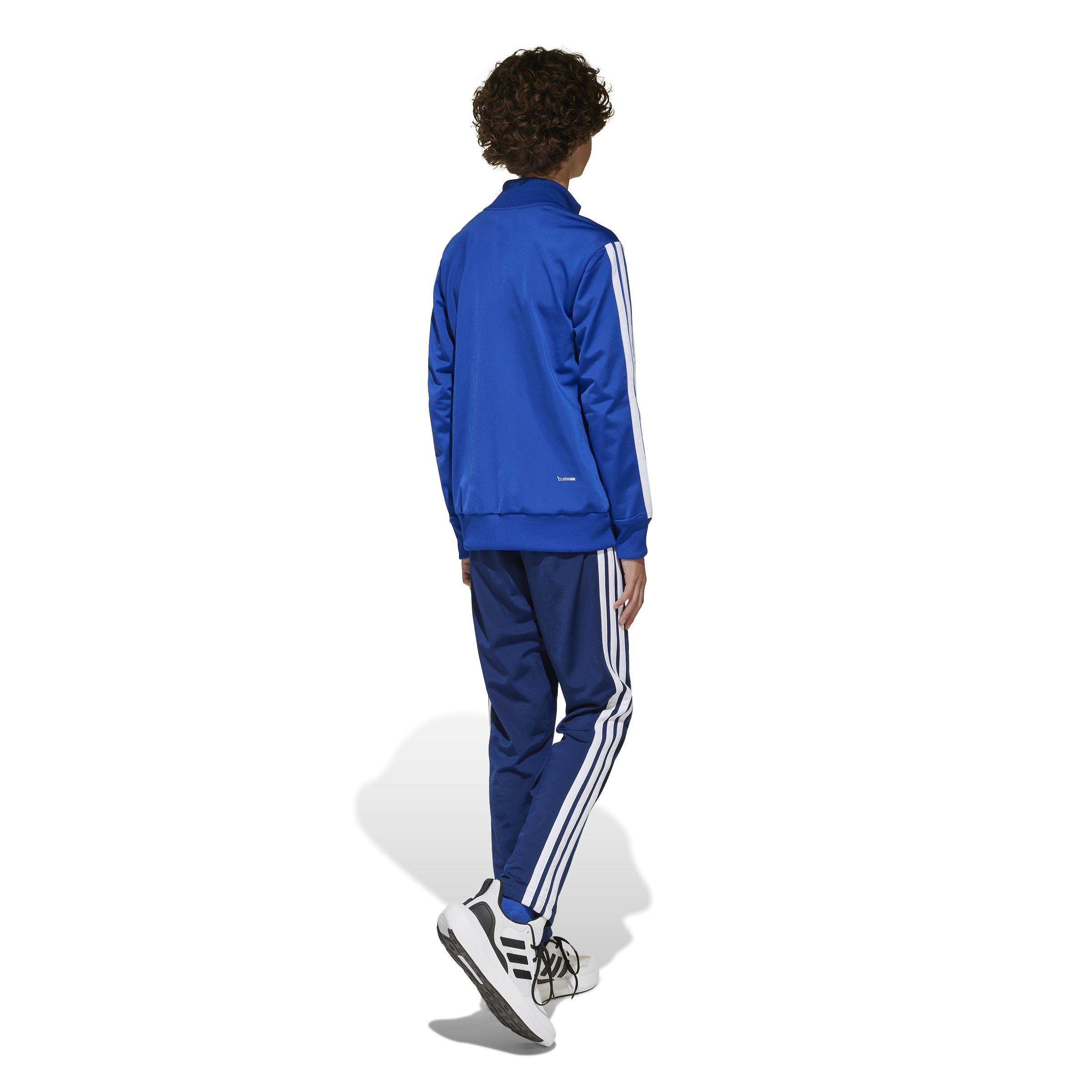 Unisex Kids Seasonal Essentials Tiberio 3-Stripes Tricot Track Suit, Blue, , large image number 2