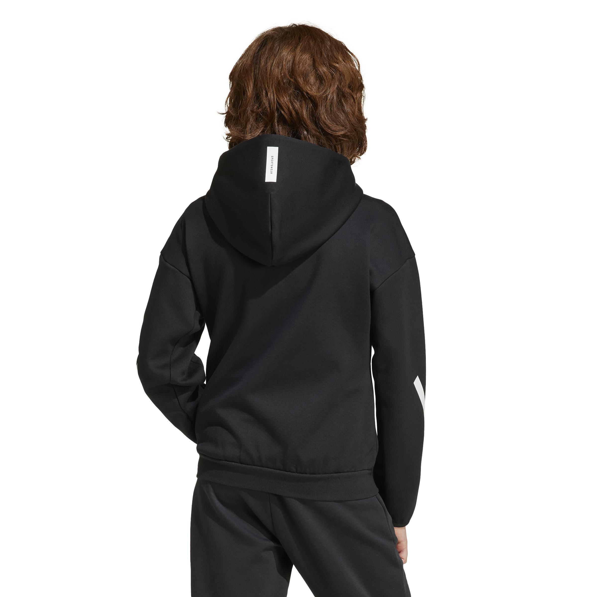 Unisex Kids adidas Z.N.E. Full-Zip Hooded Track Jacket, Black, A701_ONE, large image number 1