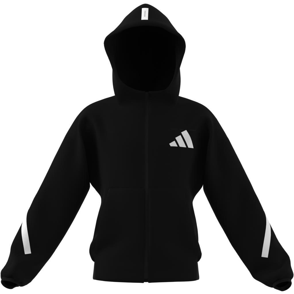 Unisex Kids adidas Z.N.E. Full-Zip Hooded Track Jacket, Black, A701_ONE, large image number 7