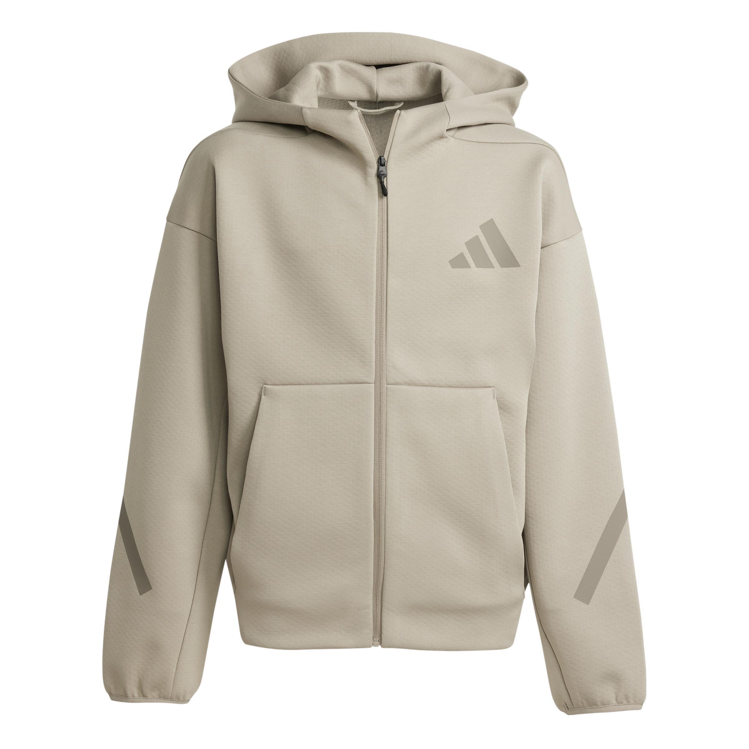 Unisex adidas Z.N.E. Full-Zip Hooded Track Jacket Kids, Beige, A701_ONE, large image number 0