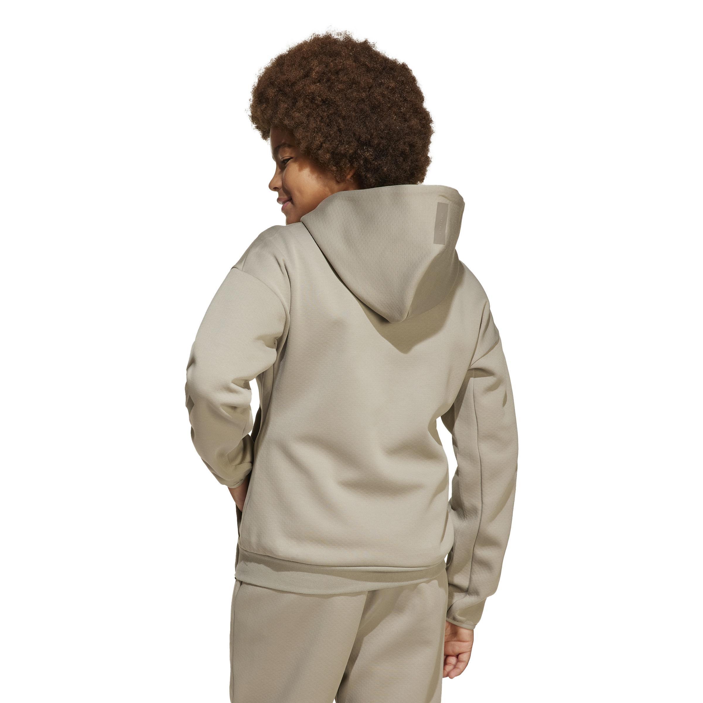 Unisex adidas Z.N.E. Full-Zip Hooded Track Jacket Kids, Beige, A701_ONE, large image number 2