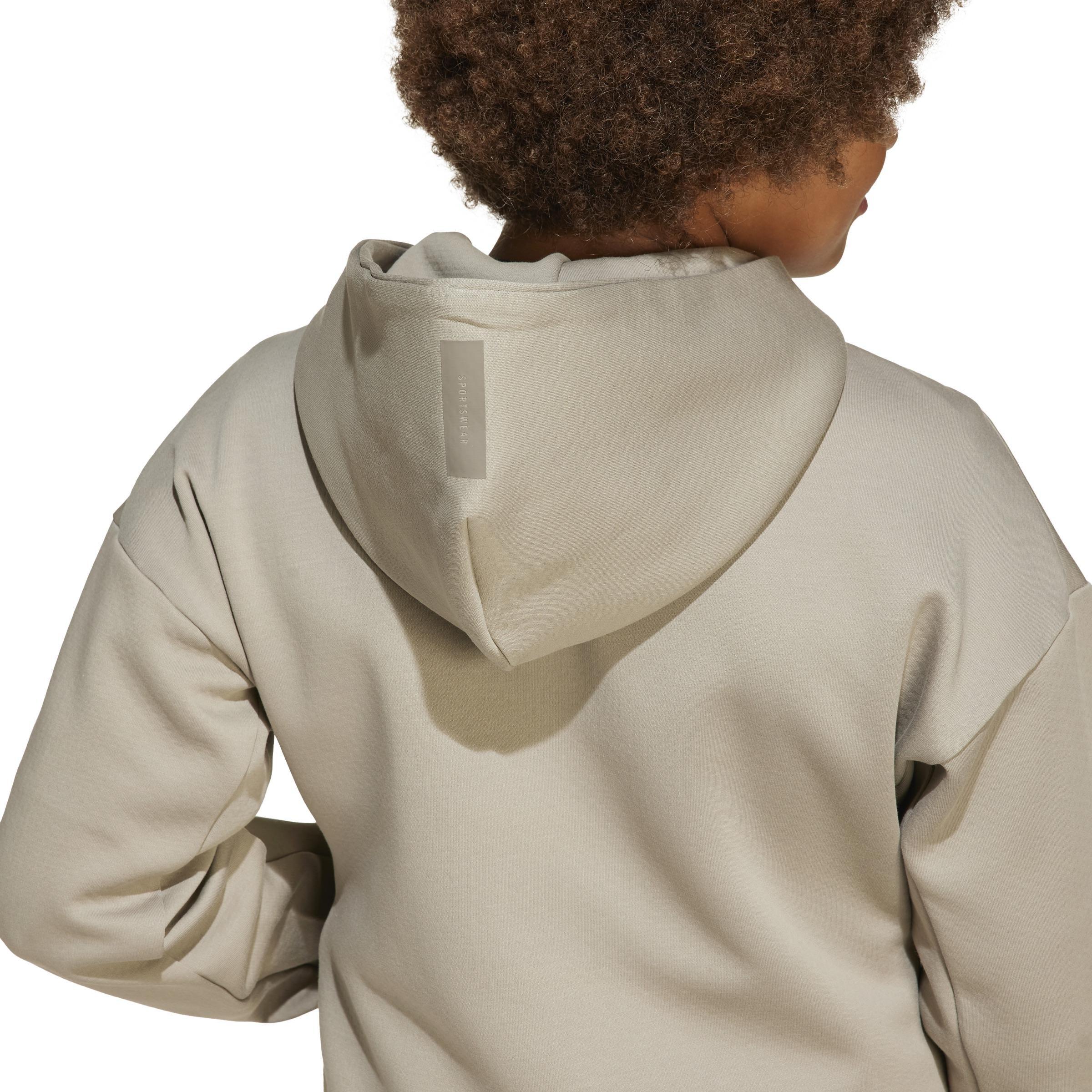Unisex Kids adidas Z.N.E. Full-Zip Hooded Track Jacket, Beige, , large image number 4