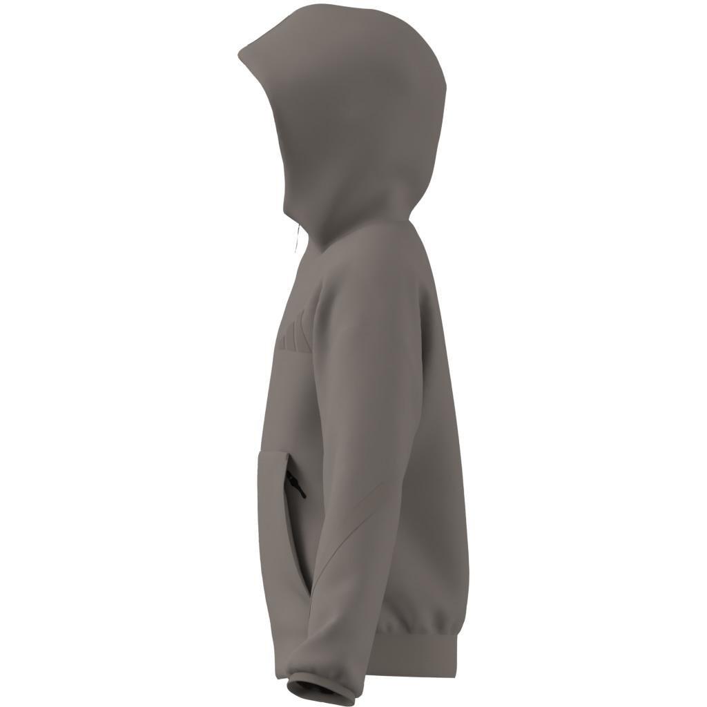 Unisex Kids adidas Z.N.E. Full-Zip Hooded Track Jacket, Beige, , large image number 7