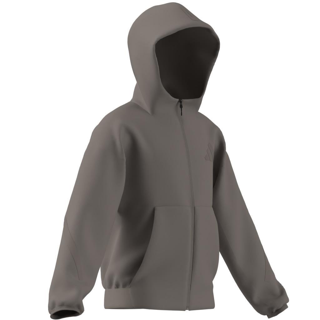 Unisex Kids adidas Z.N.E. Full-Zip Hooded Track Jacket, Beige, , large image number 12